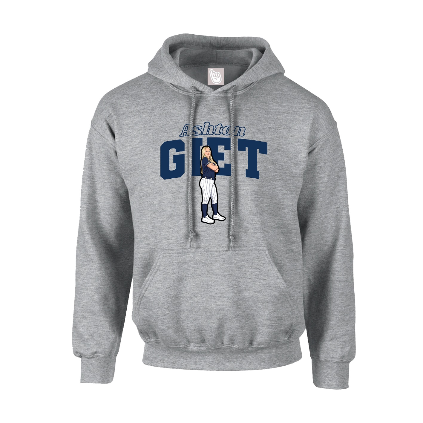 Hoodie — Name Arch in Grey