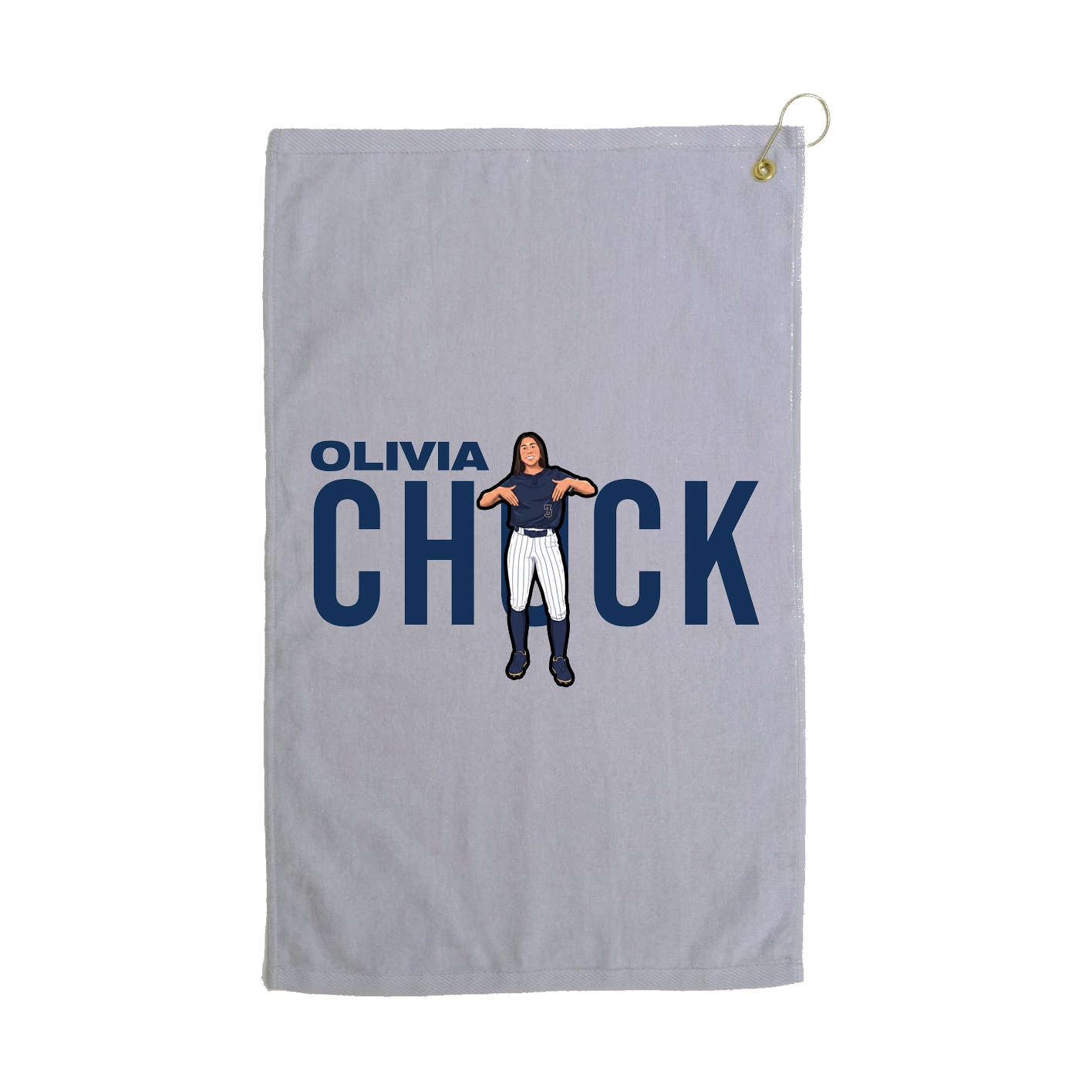 Golf Towel — Player Name in Grey