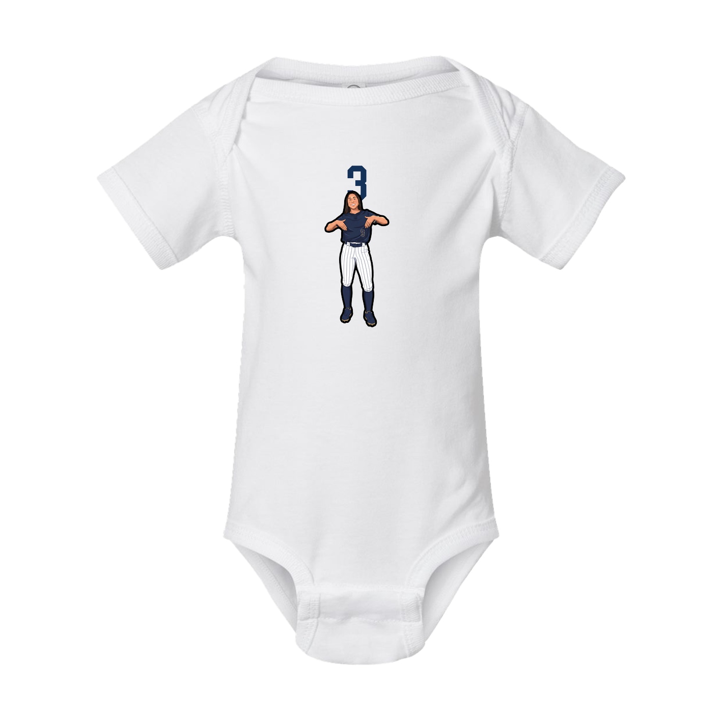 Baby Onesie — Number Top in White