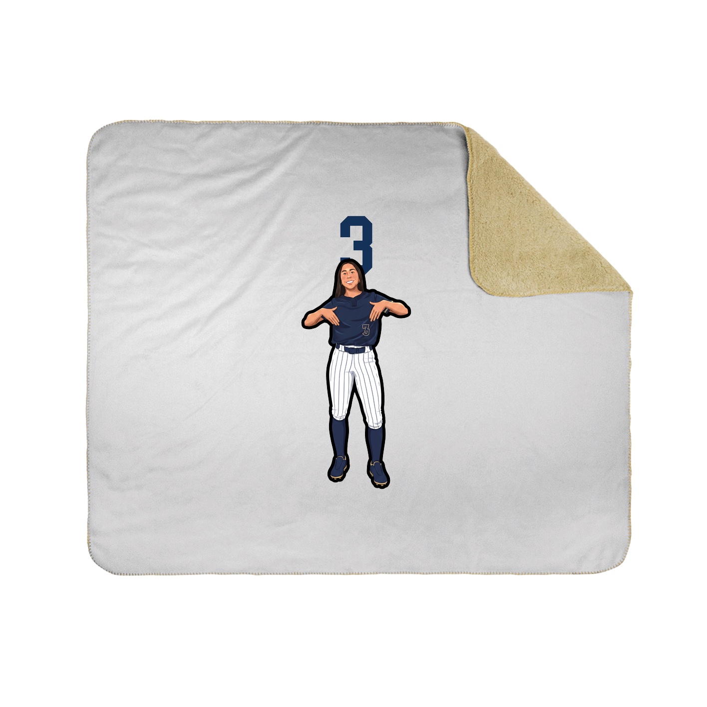 Throw Blanket — Number Top in White