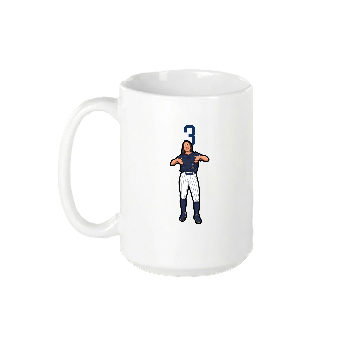 15oz Coffee Mug — Number Top in White