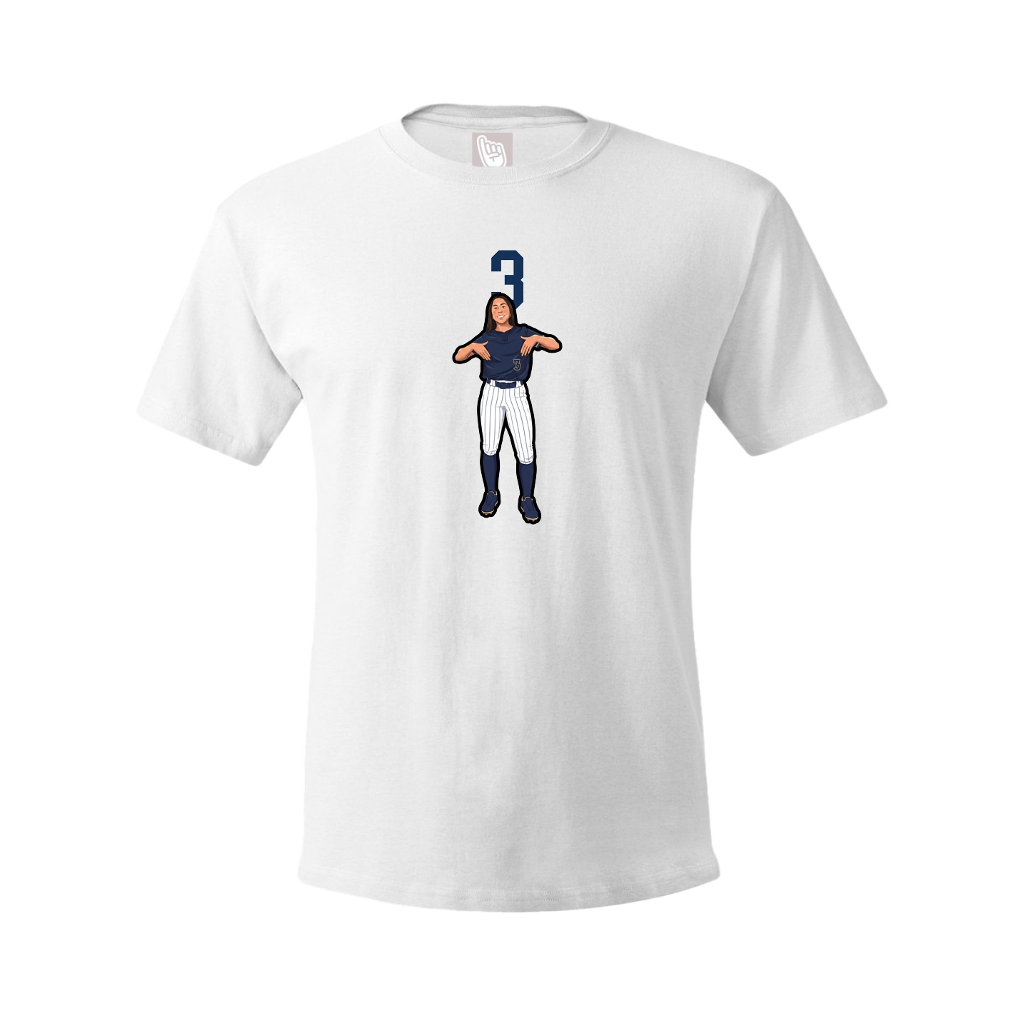 Youth Tee — Number Top in White