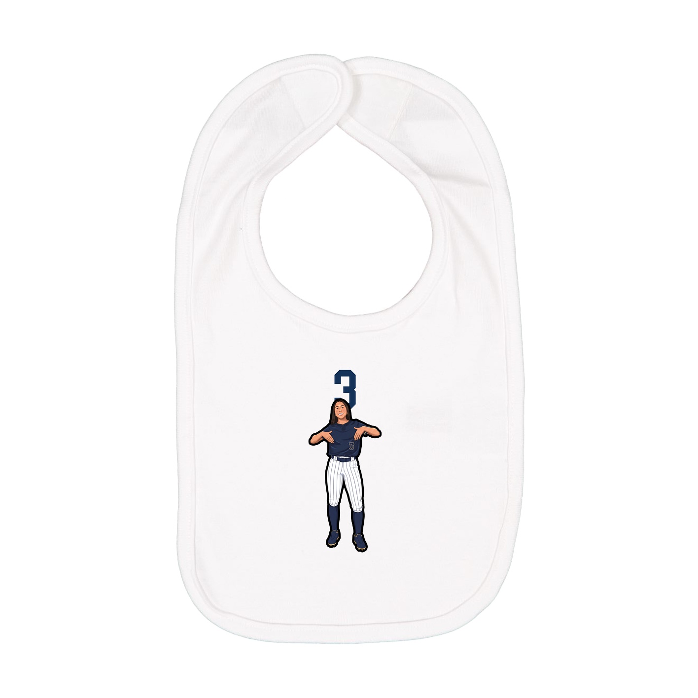 Infant Bib — Number Top in White