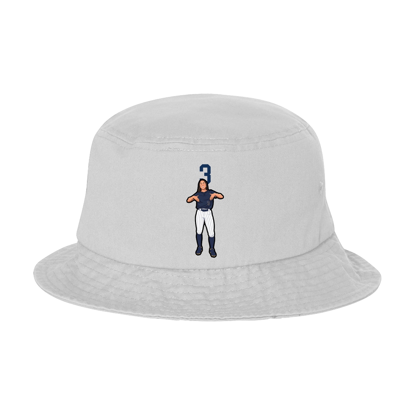 Bucket Cap — Number Top in White