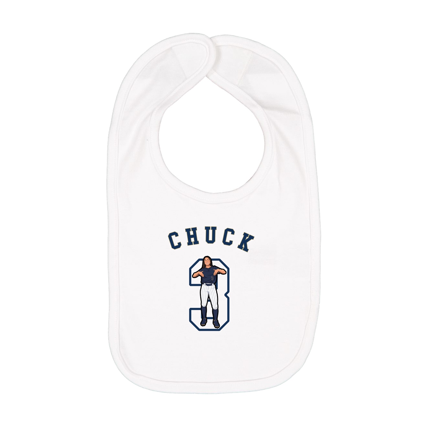 Infant Bib — Shirsey Arch in White