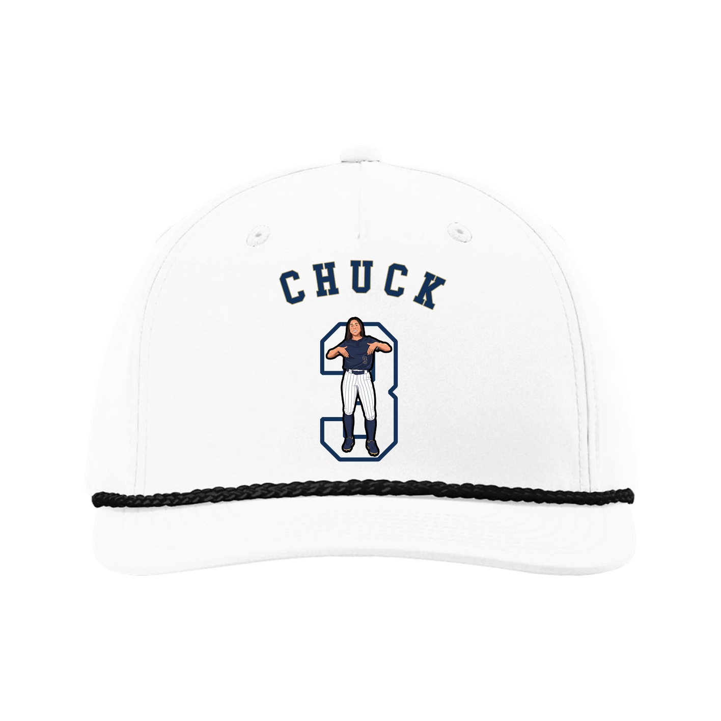 Five-Panel Classic Rope Cap — Shirsey Arch in White