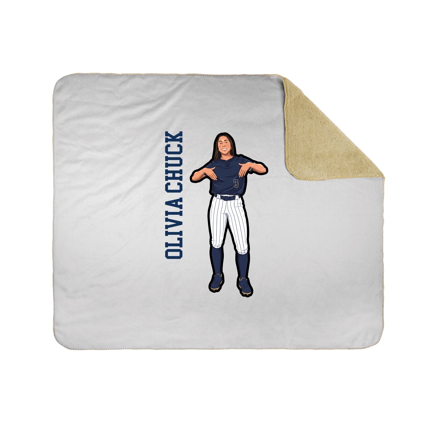Throw Blanket — Name Vertical in White