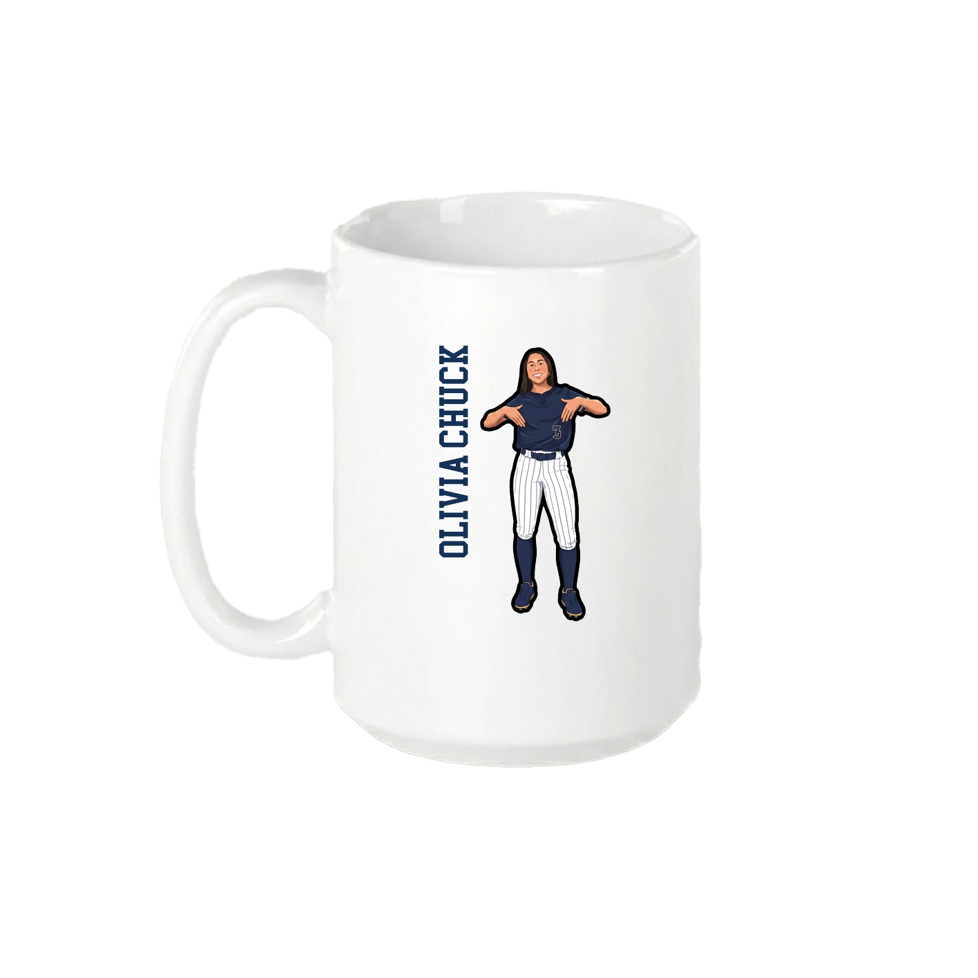 15oz Coffee Mug — Name Vertical in White