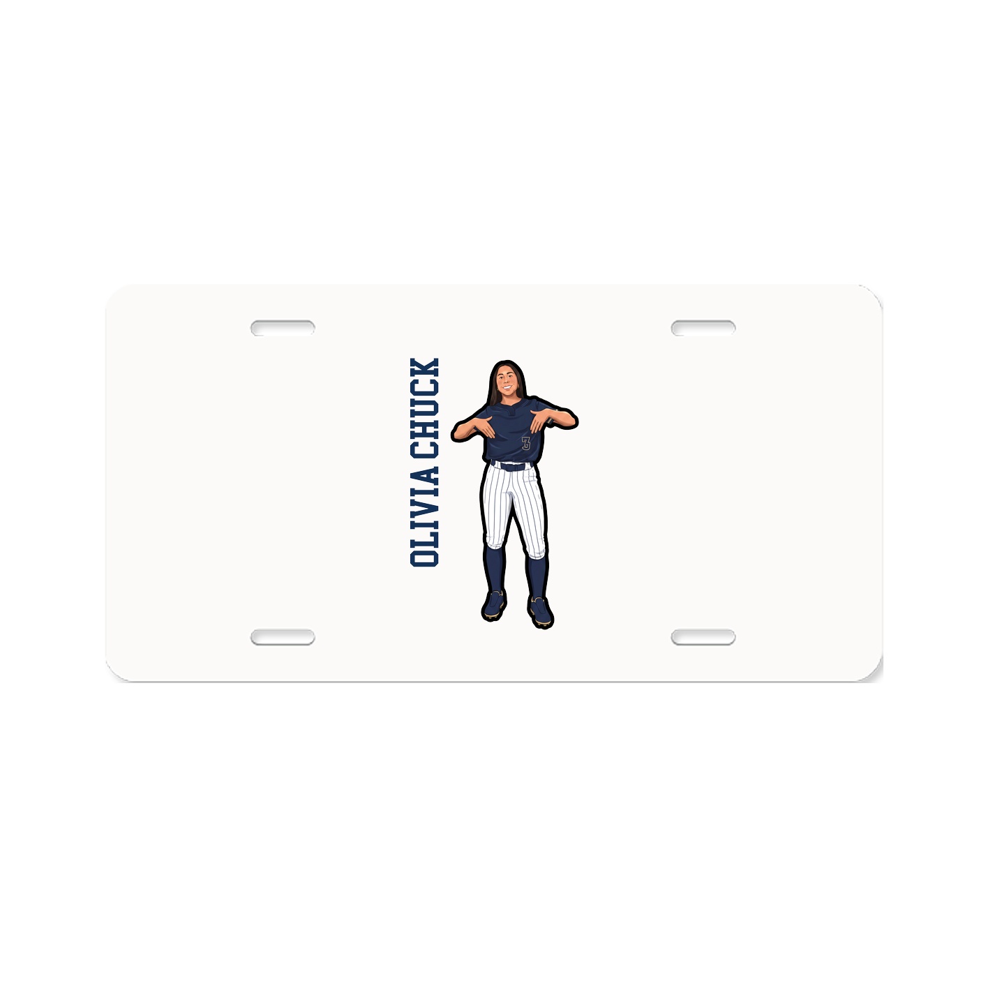 License Plate — Name Vertical in Classic