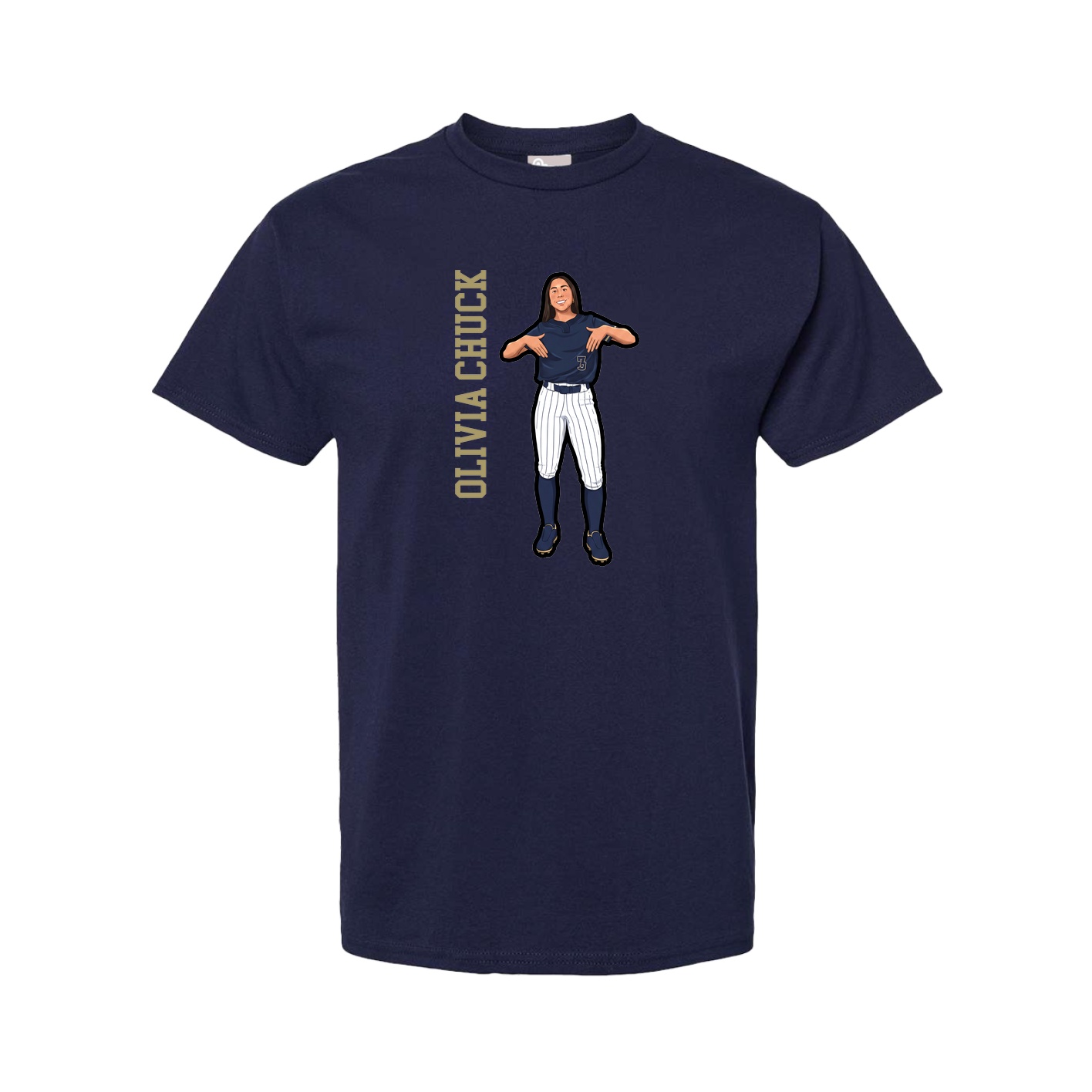 Tee — Name Vertical in Navy