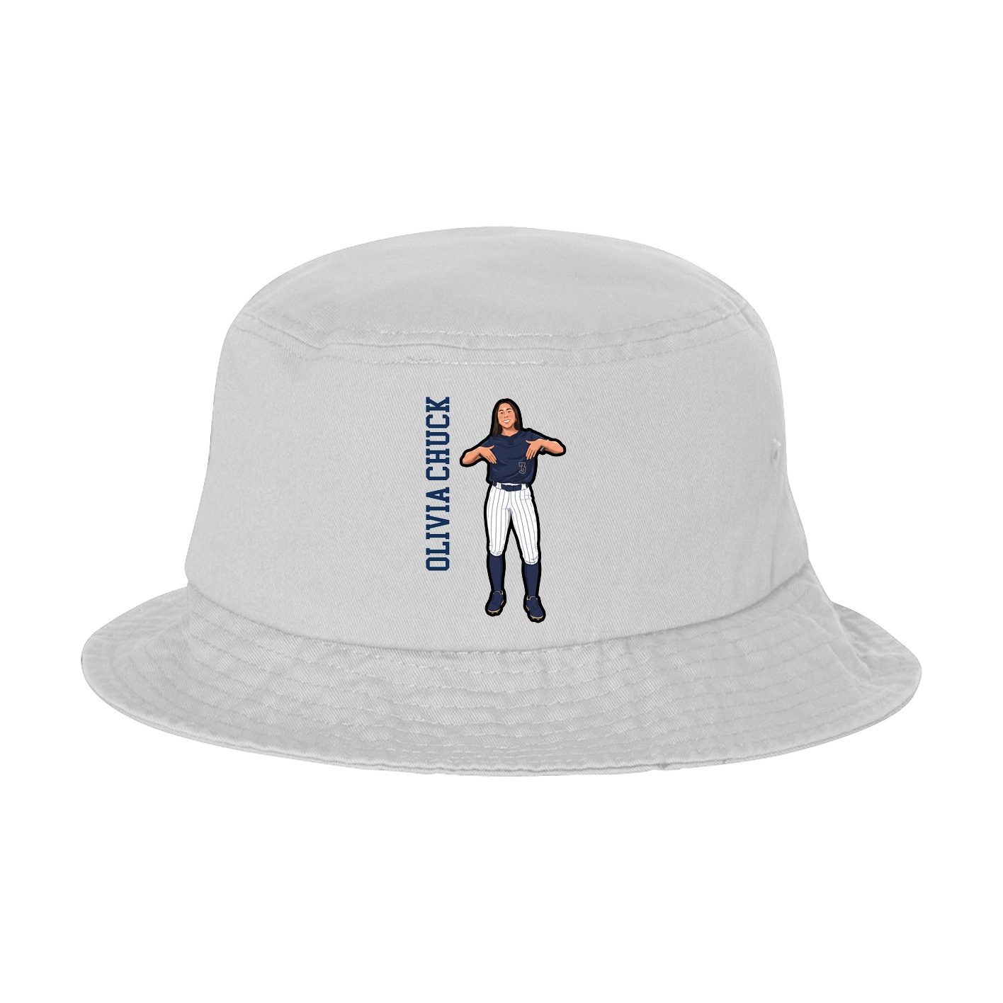 Bucket Cap — Name Vertical in White
