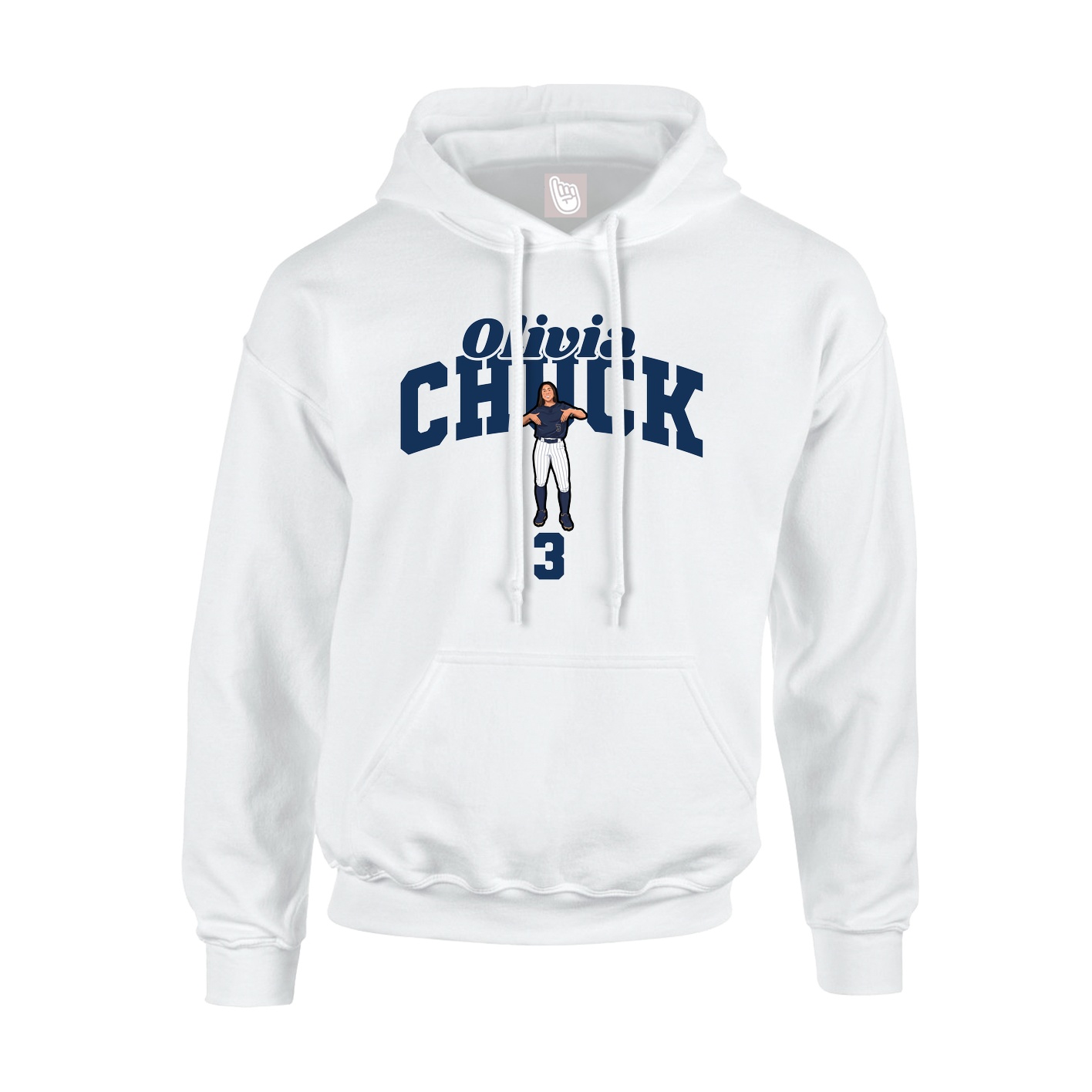 Hoodie — Signature Arch in White