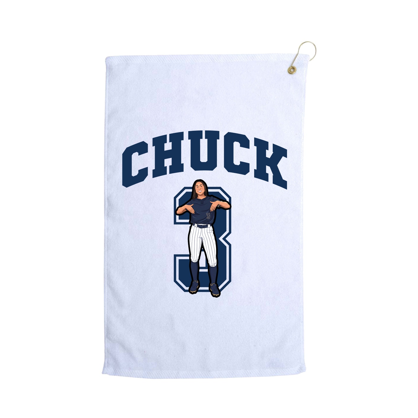 Golf Towel — Number in White