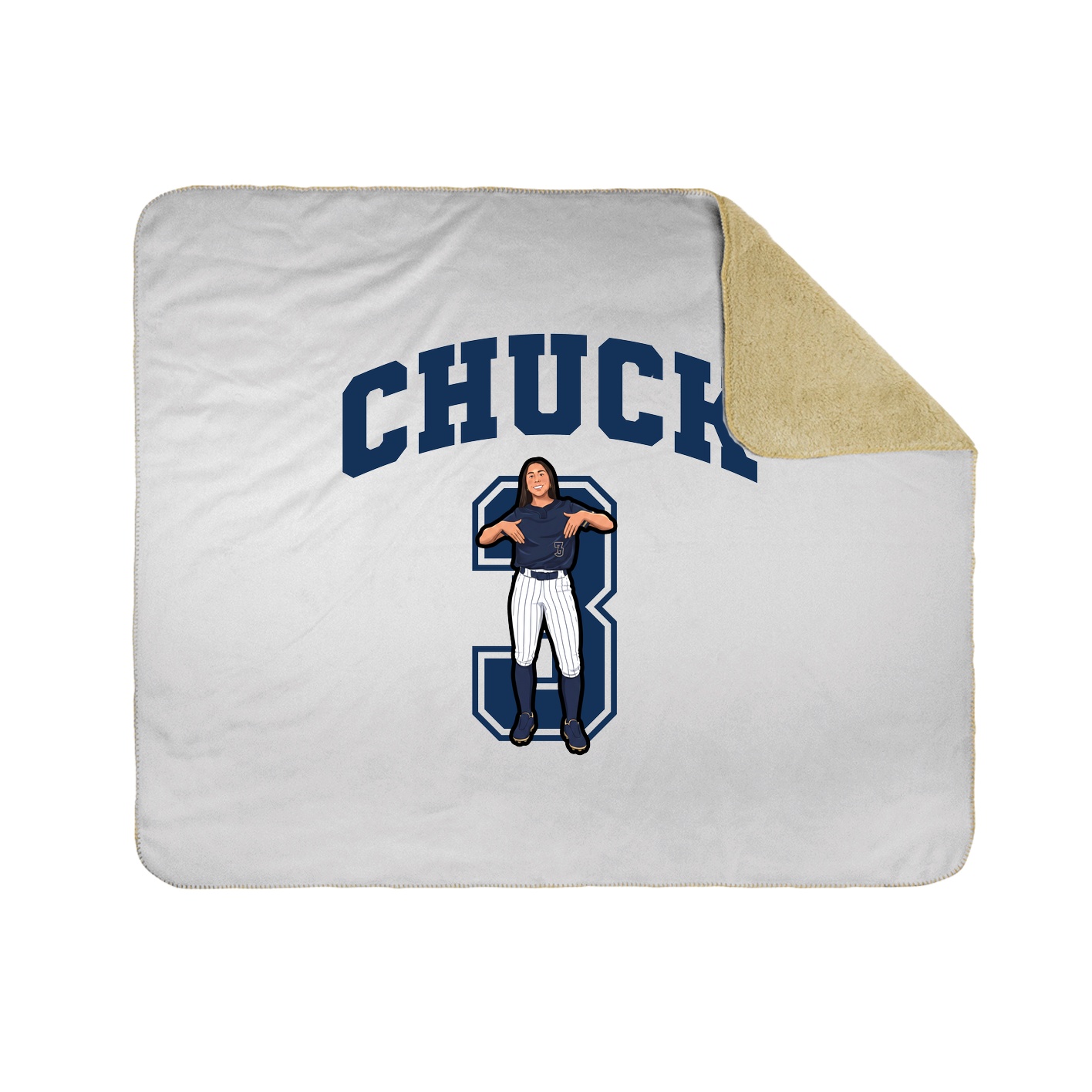 Throw Blanket — Number in White