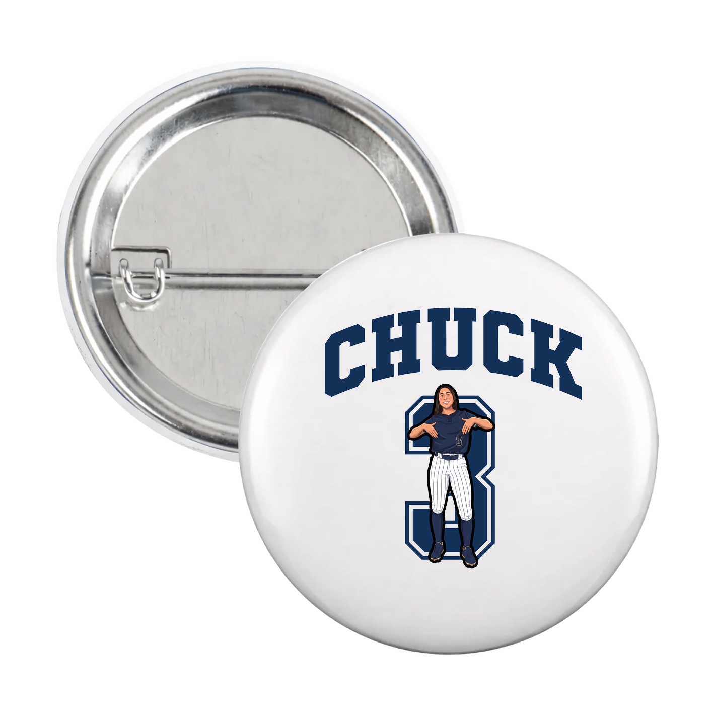 Game Day Button — Number in White