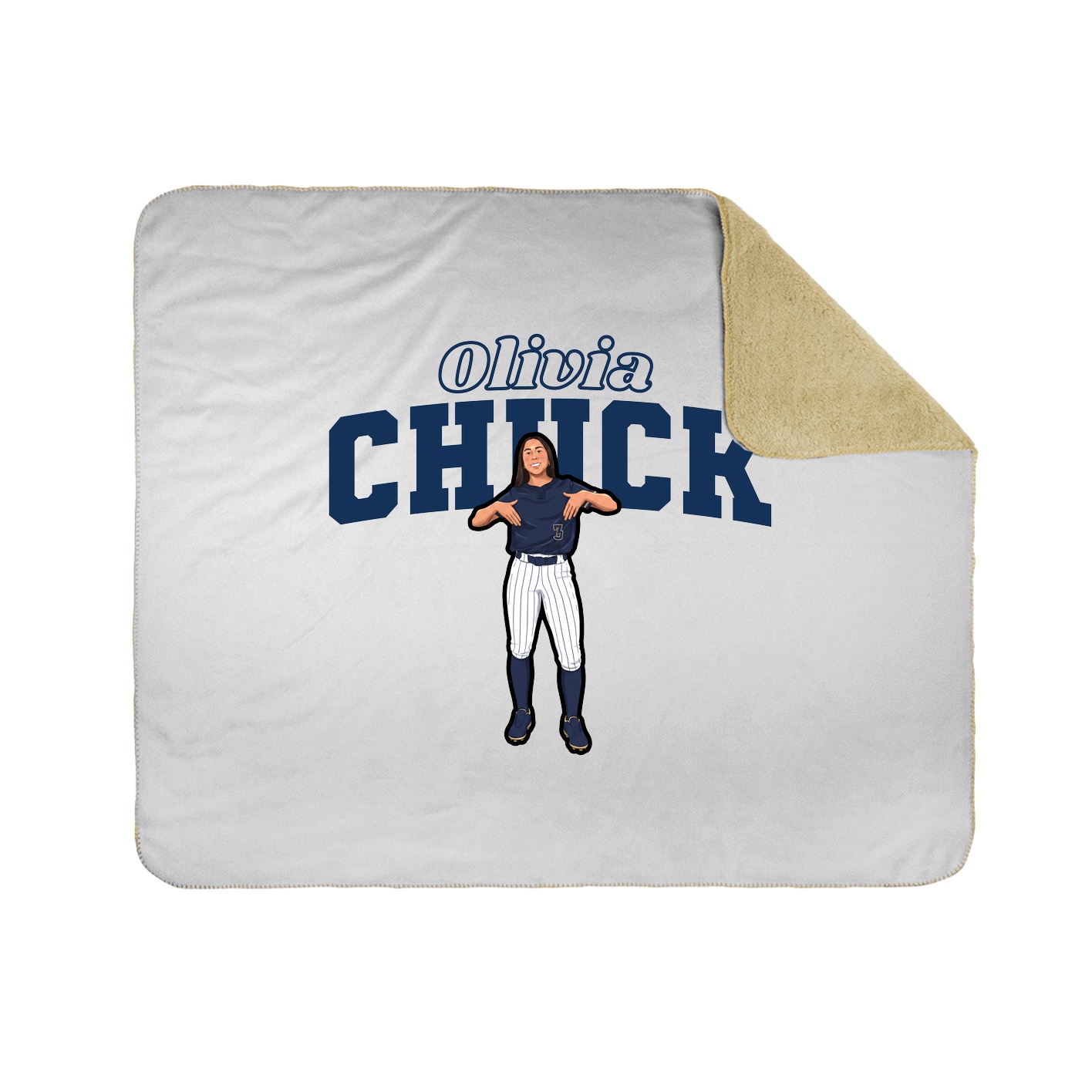 Throw Blanket — Name Arch in White