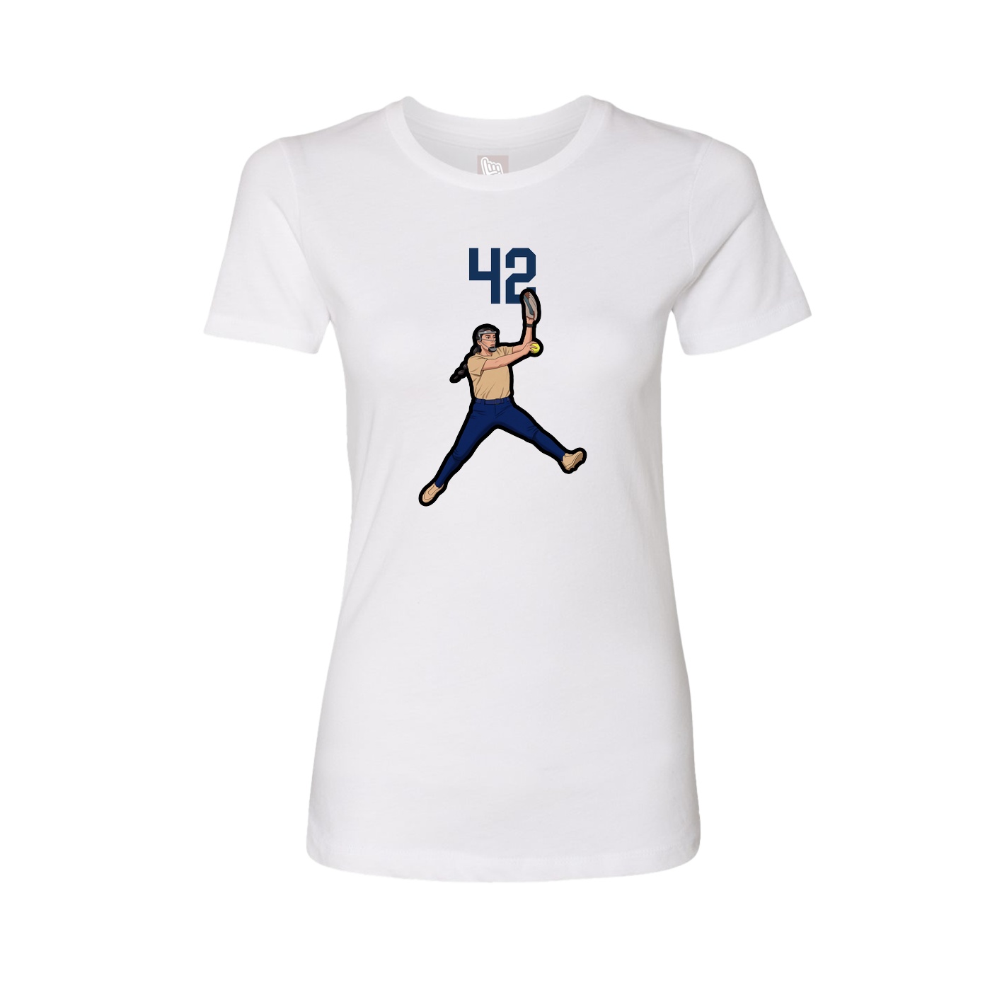 Fitted Women's Tee — Number Top in White