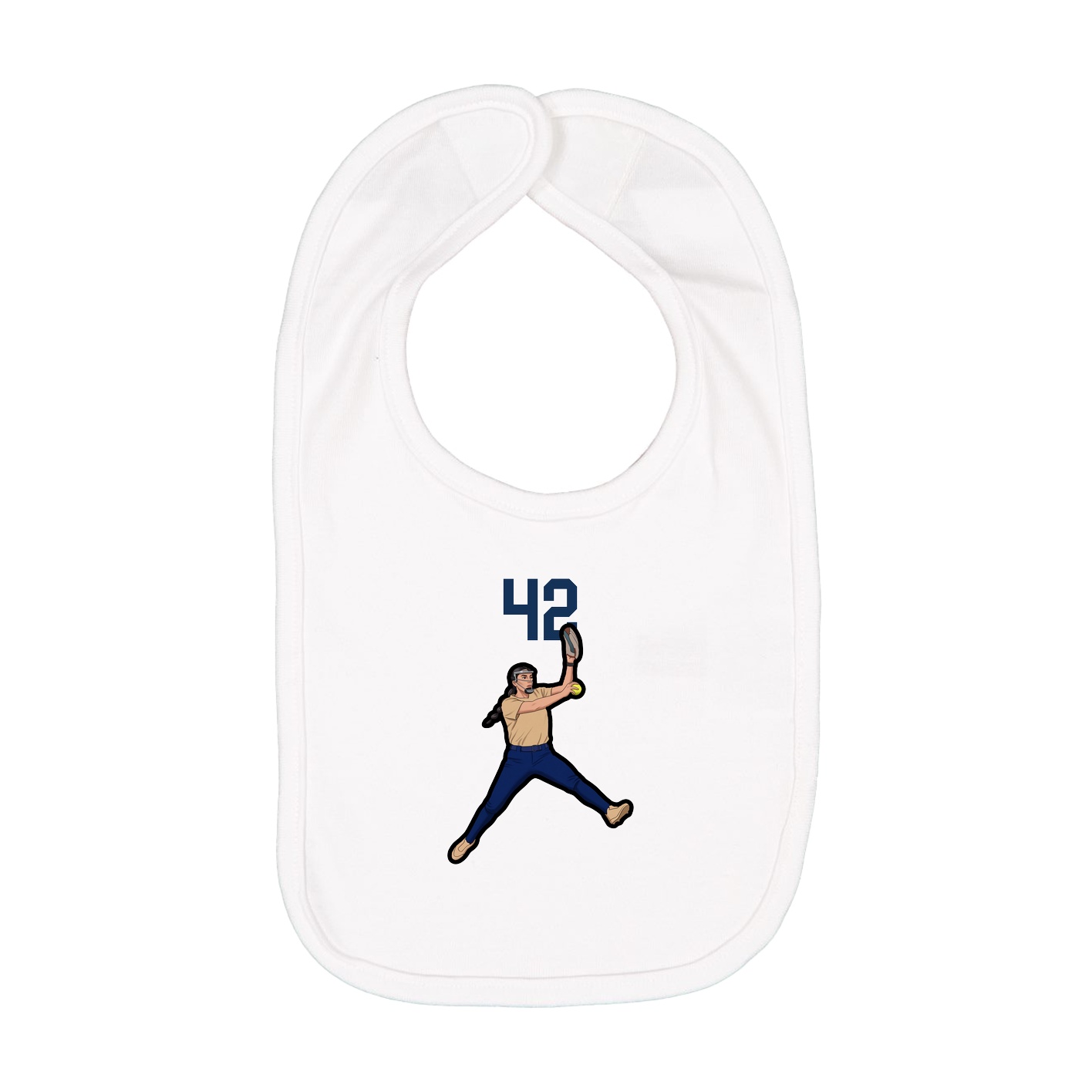 Infant Bib — Number Top in White