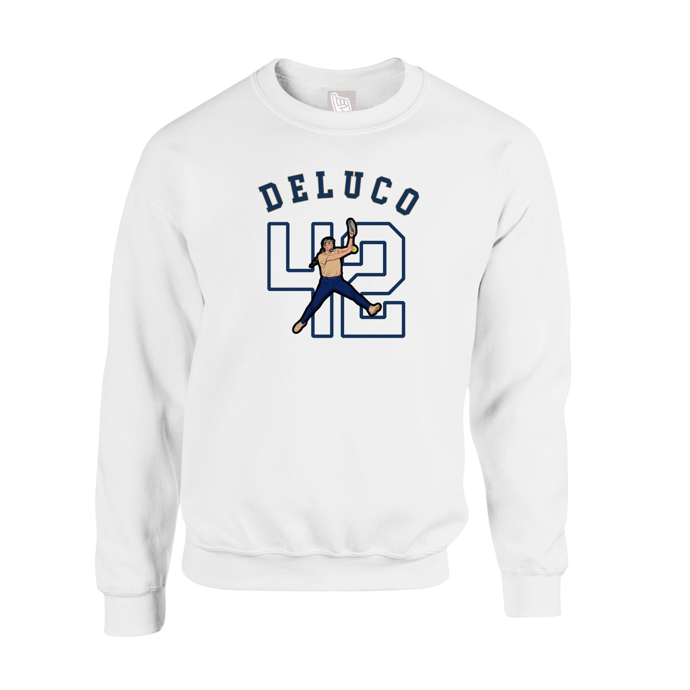 Fleece Crew — Shirsey Arch in White