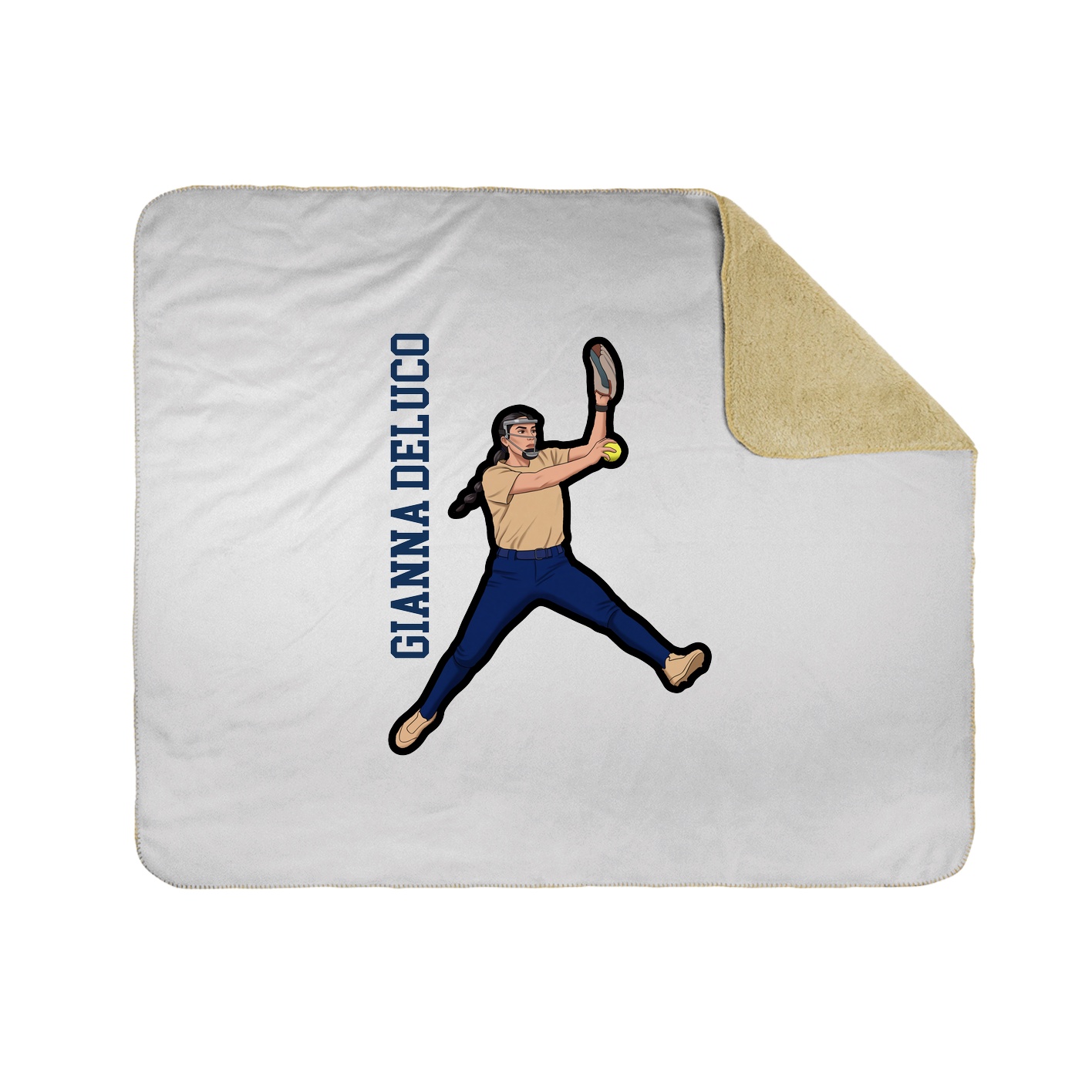 Throw Blanket — Name Vertical in White