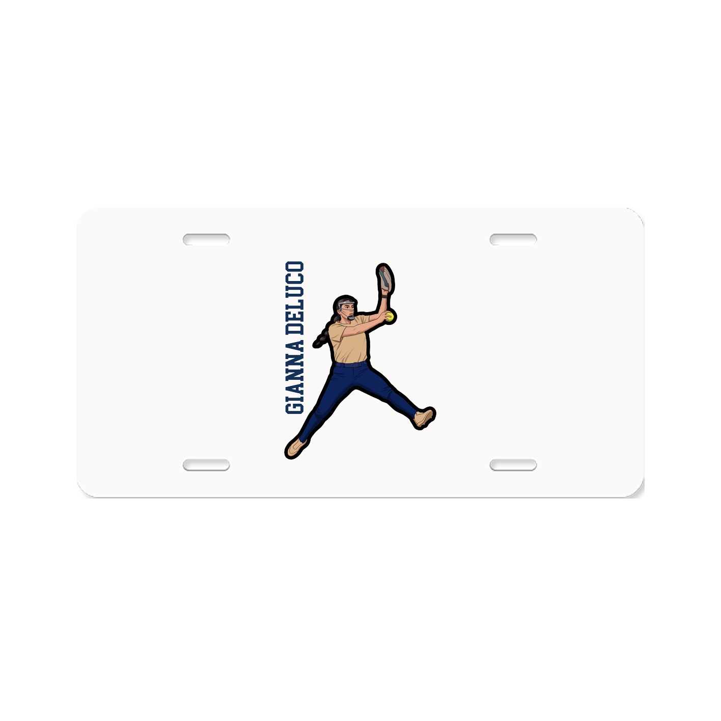License Plate — Name Vertical in Classic