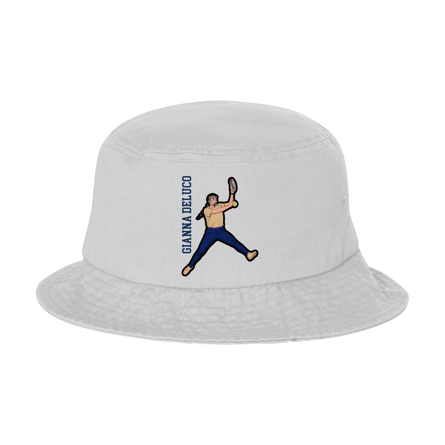 Bucket Cap — Name Vertical in White