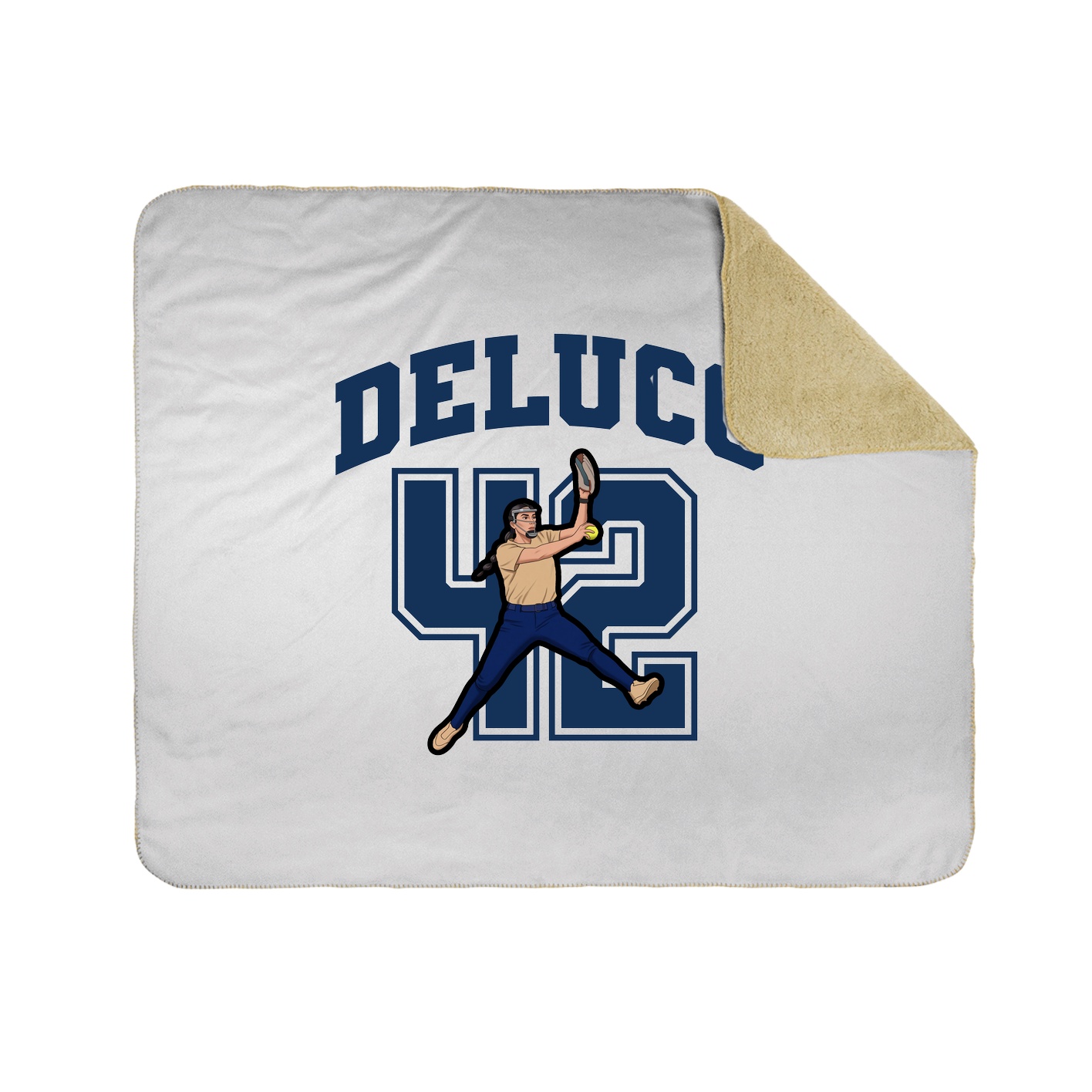 Throw Blanket — Number in White