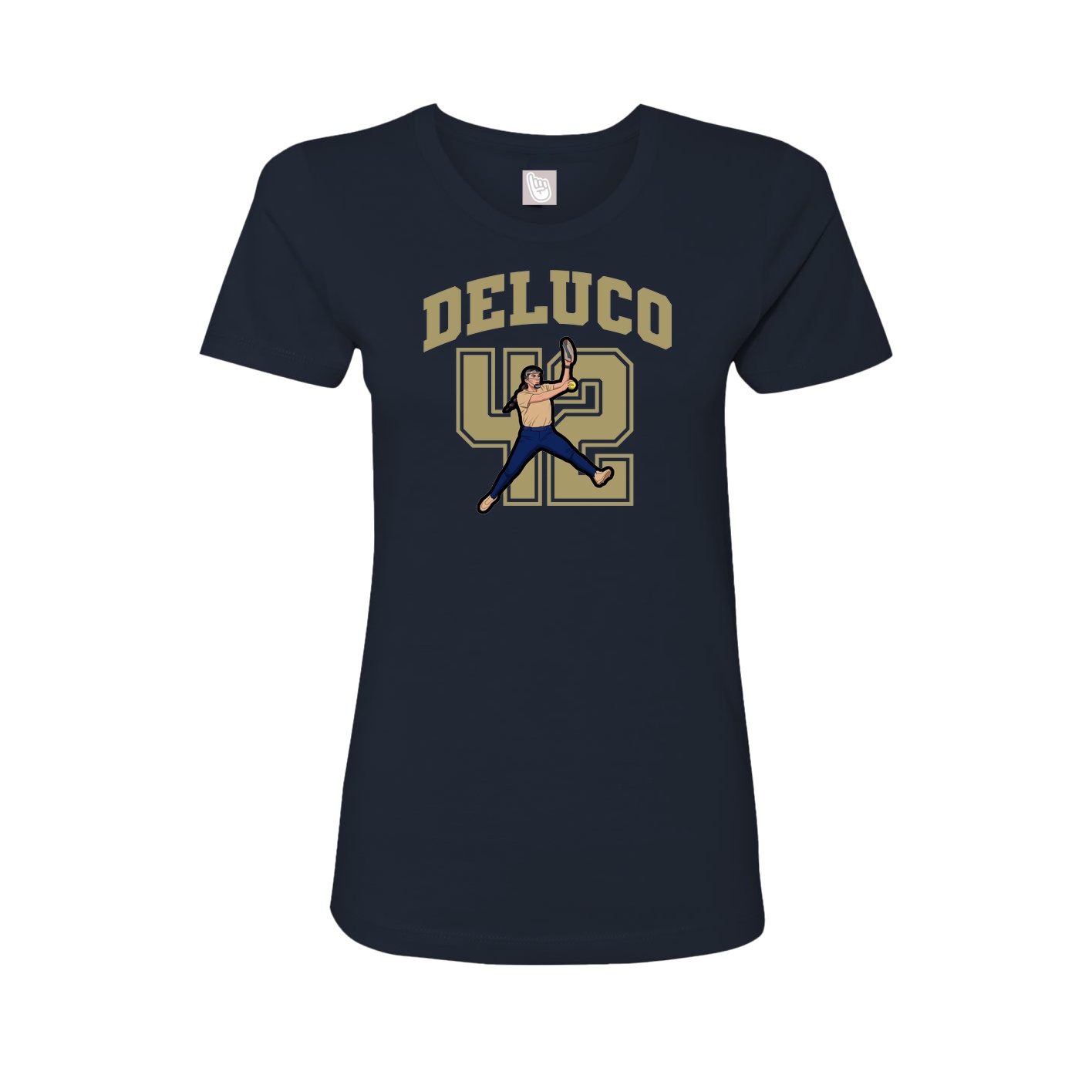 Fitted Women's Tee — Number in Navy