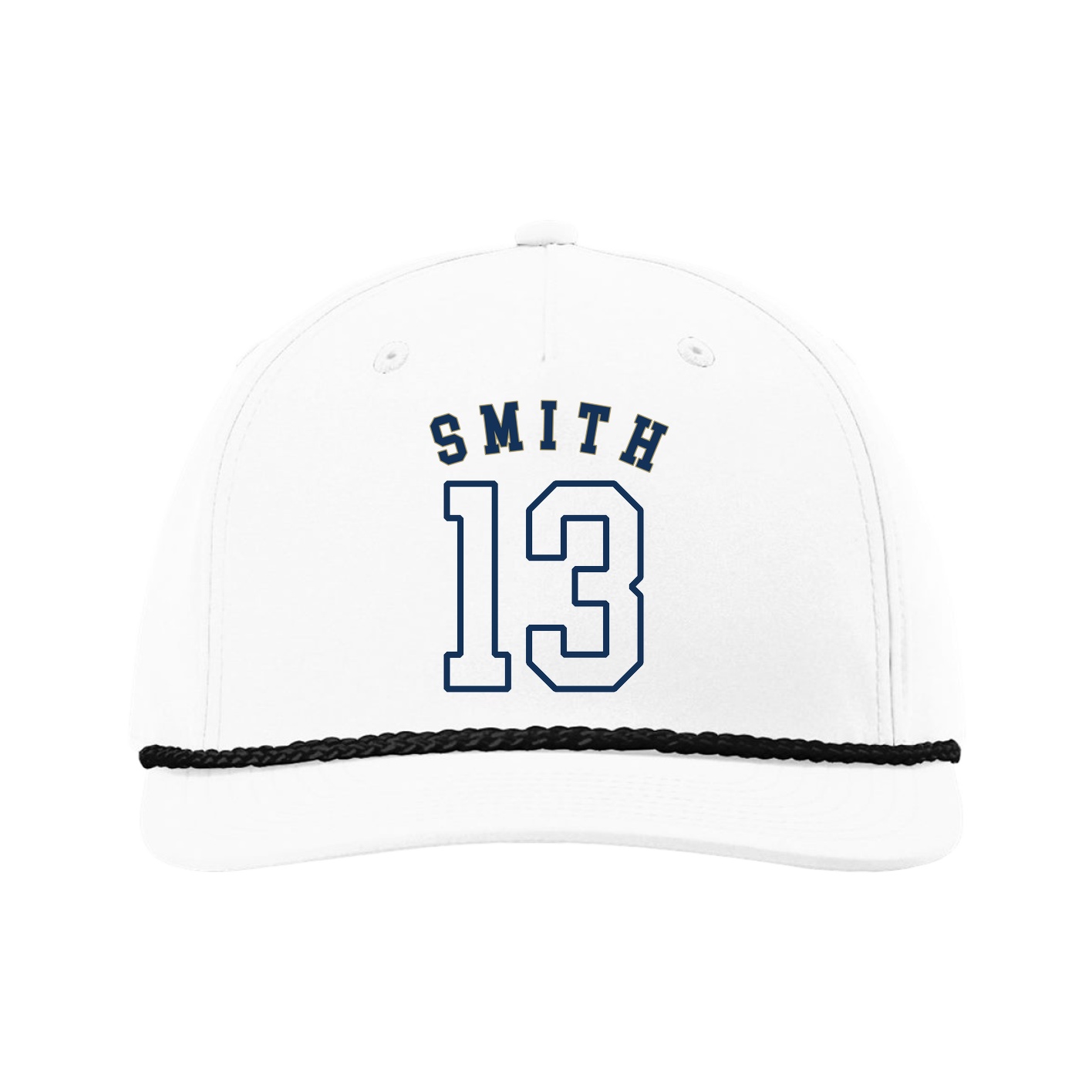 Five-Panel Classic Rope Cap — Shirsey Arch in White