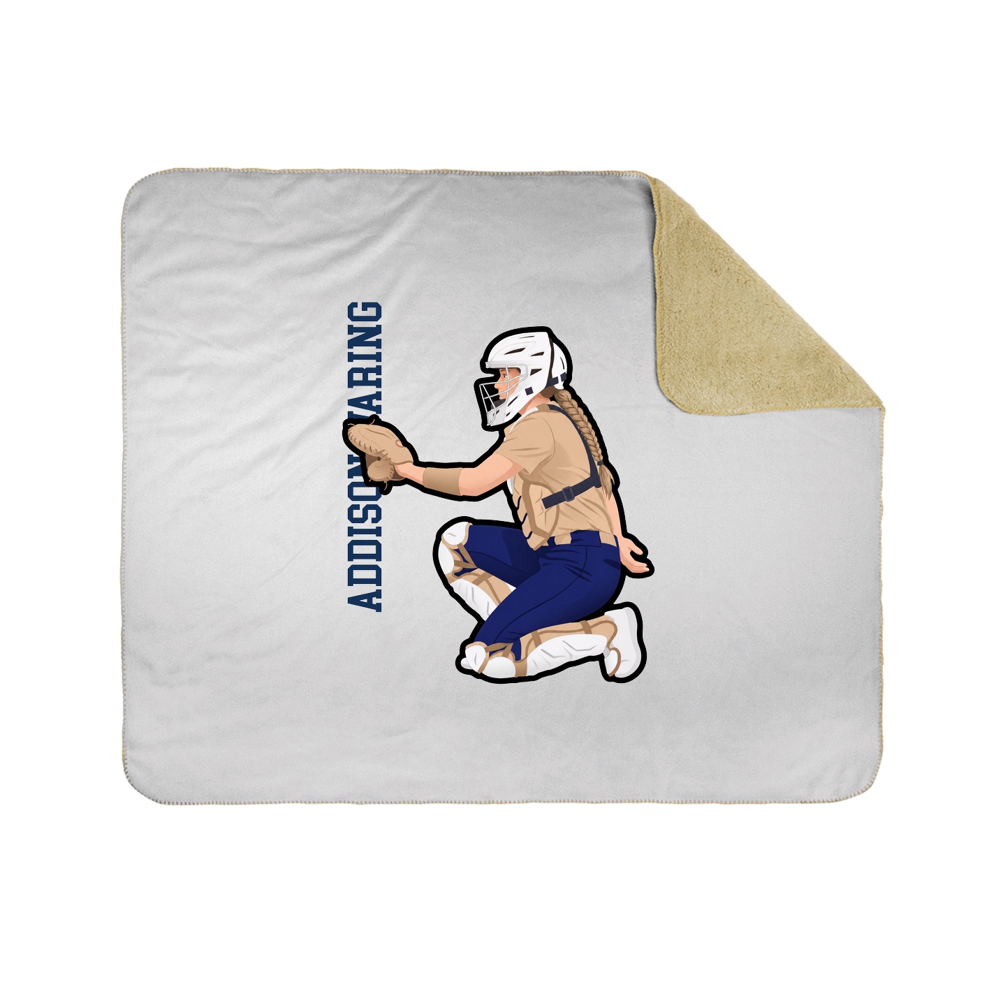 Throw Blanket — Name Vertical in White