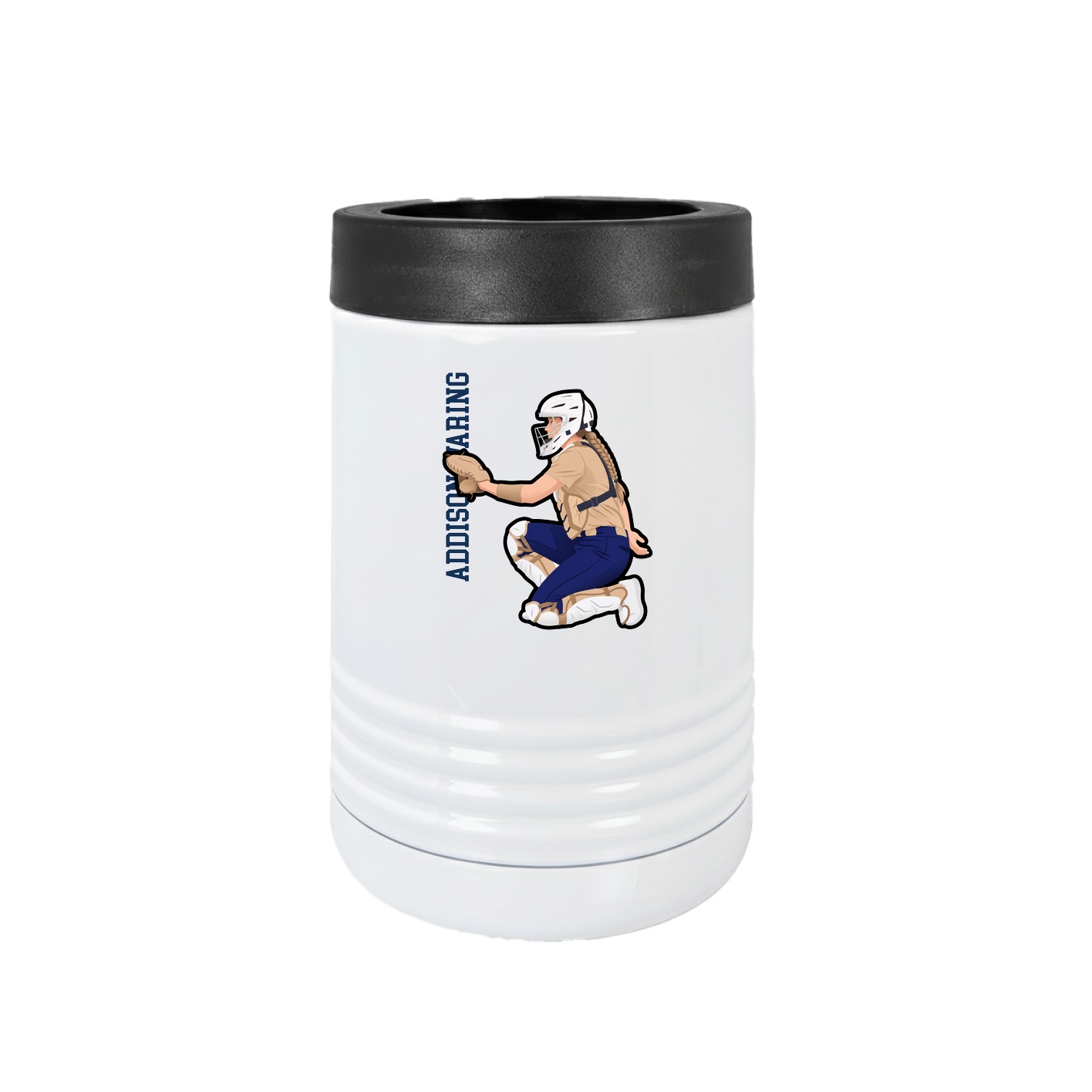 Beverage Holder — Name Vertical in White