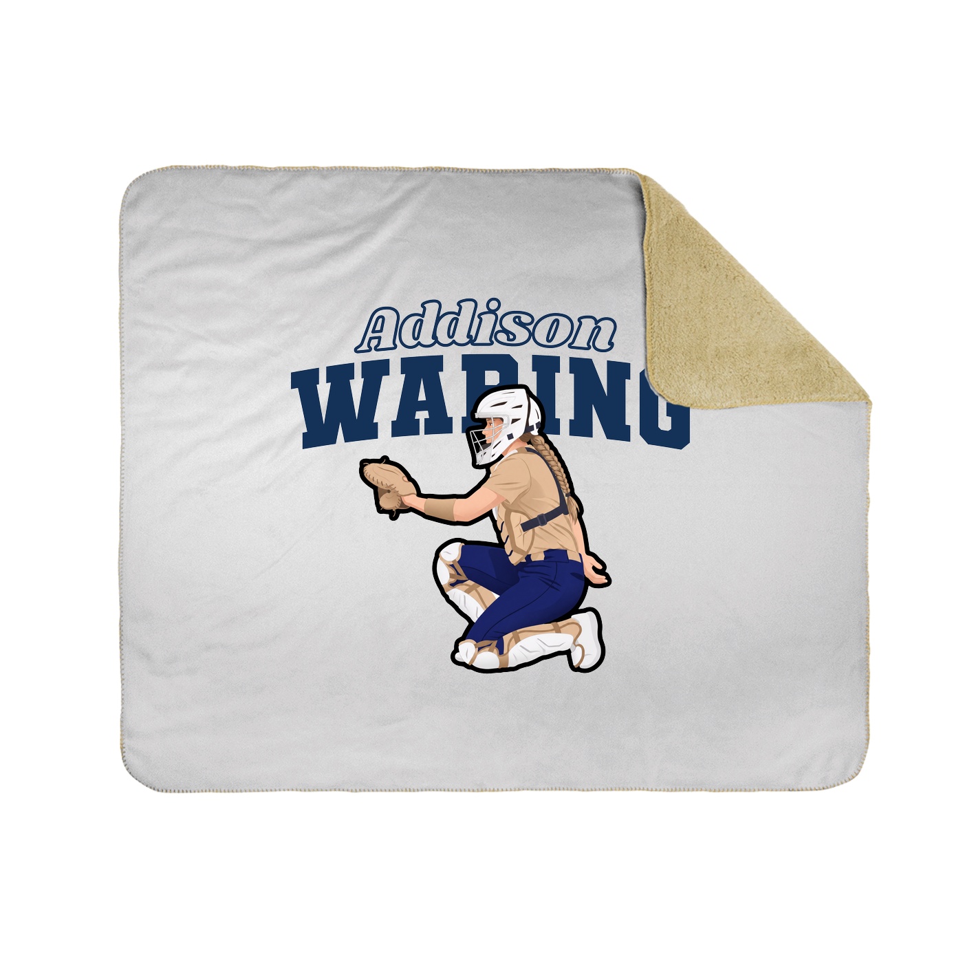 Throw Blanket — Name Arch in White