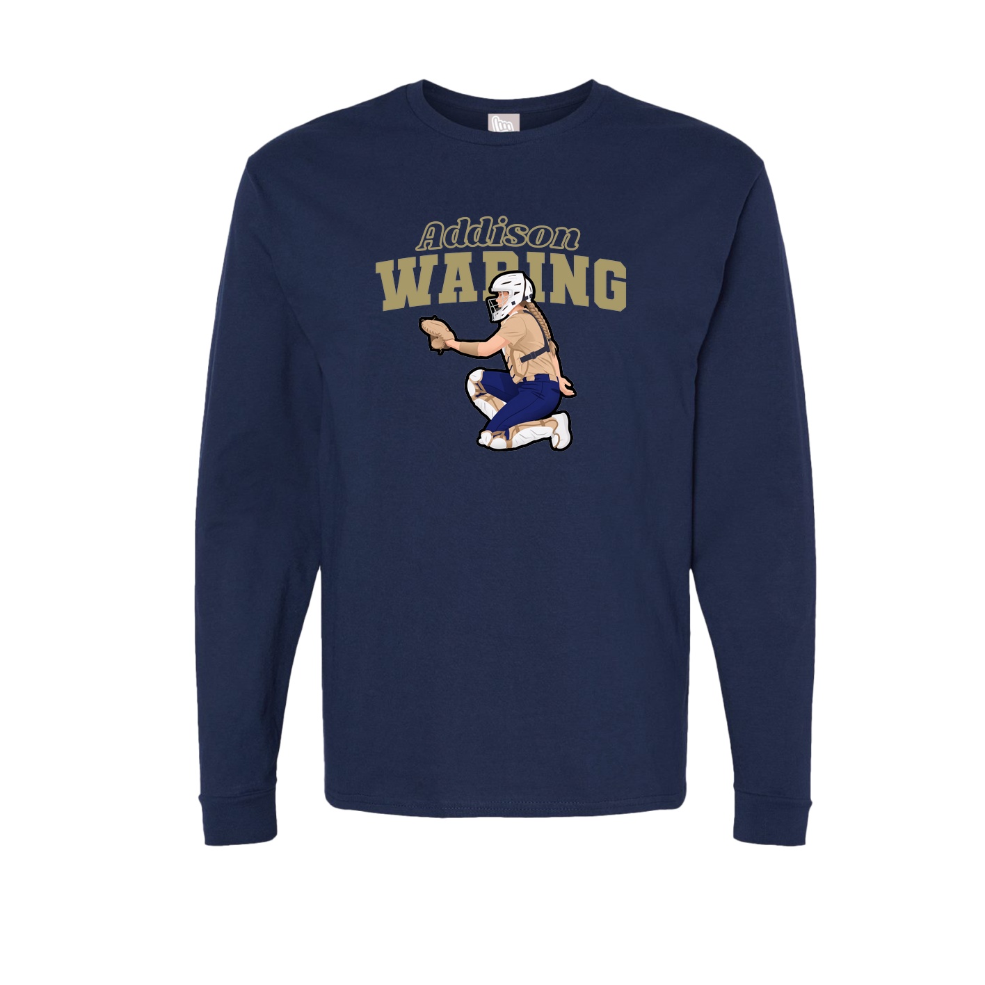 Long Sleeve Tee — Name Arch in Navy