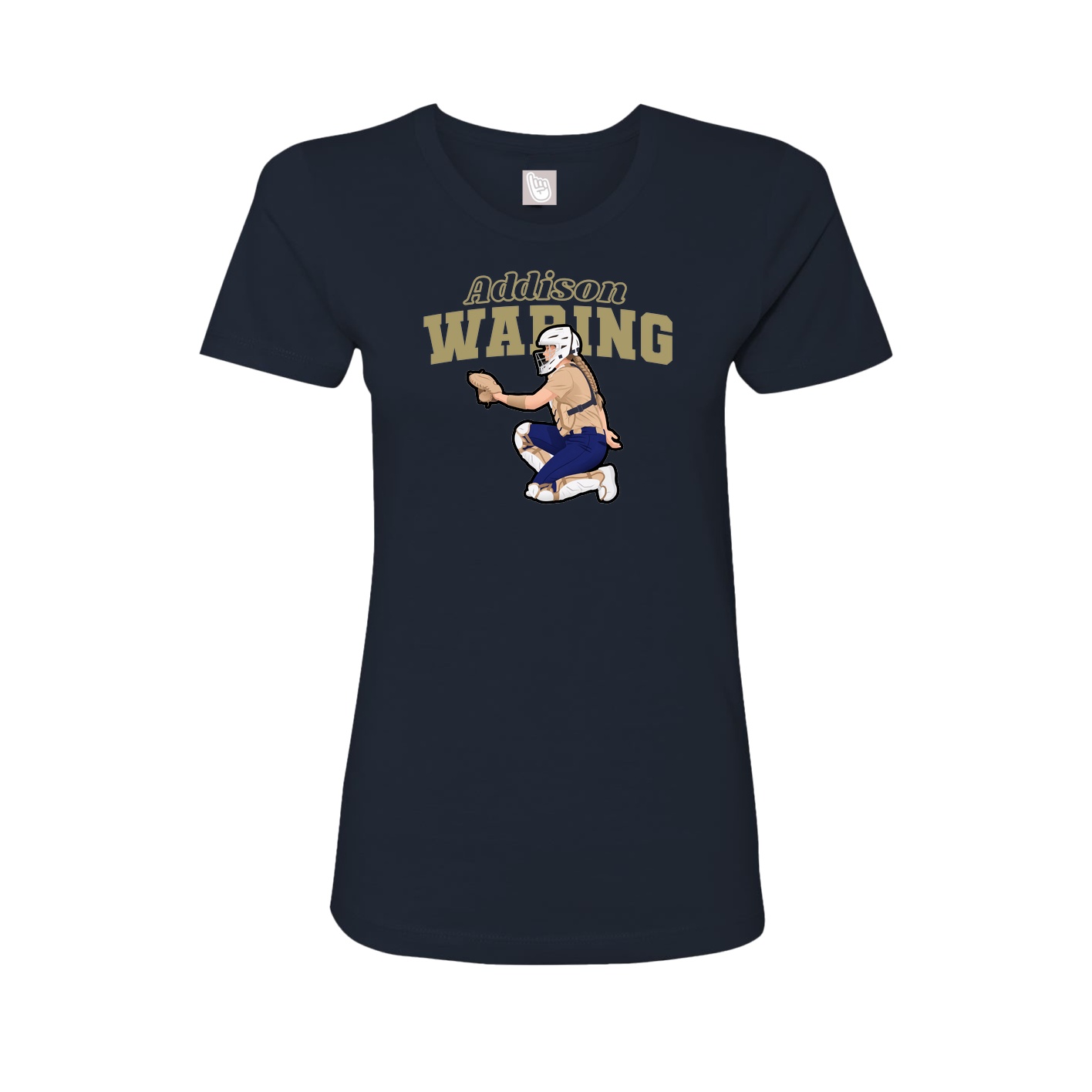Fitted Women's Tee — Name Arch in Navy