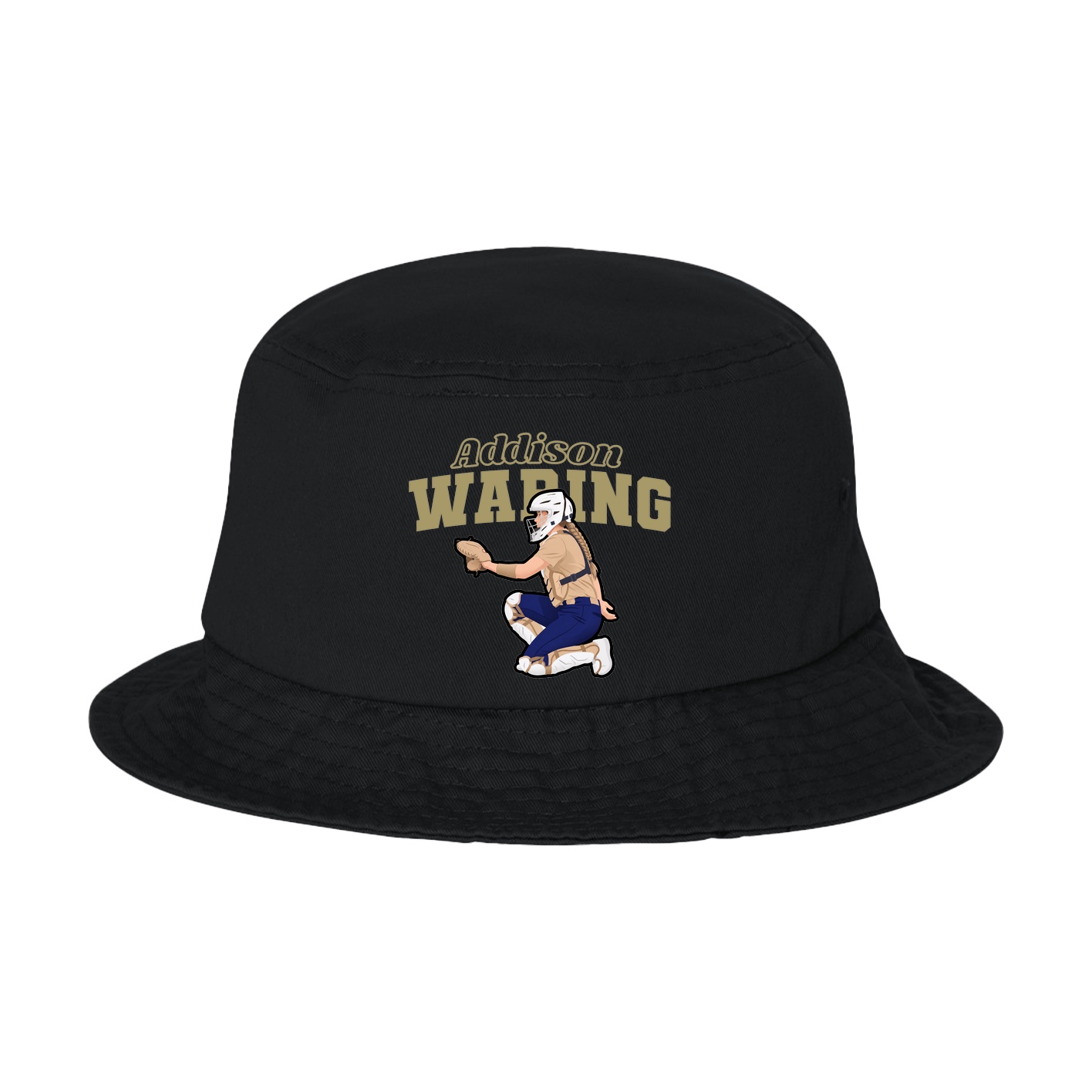 Bucket Cap — Name Arch in Black