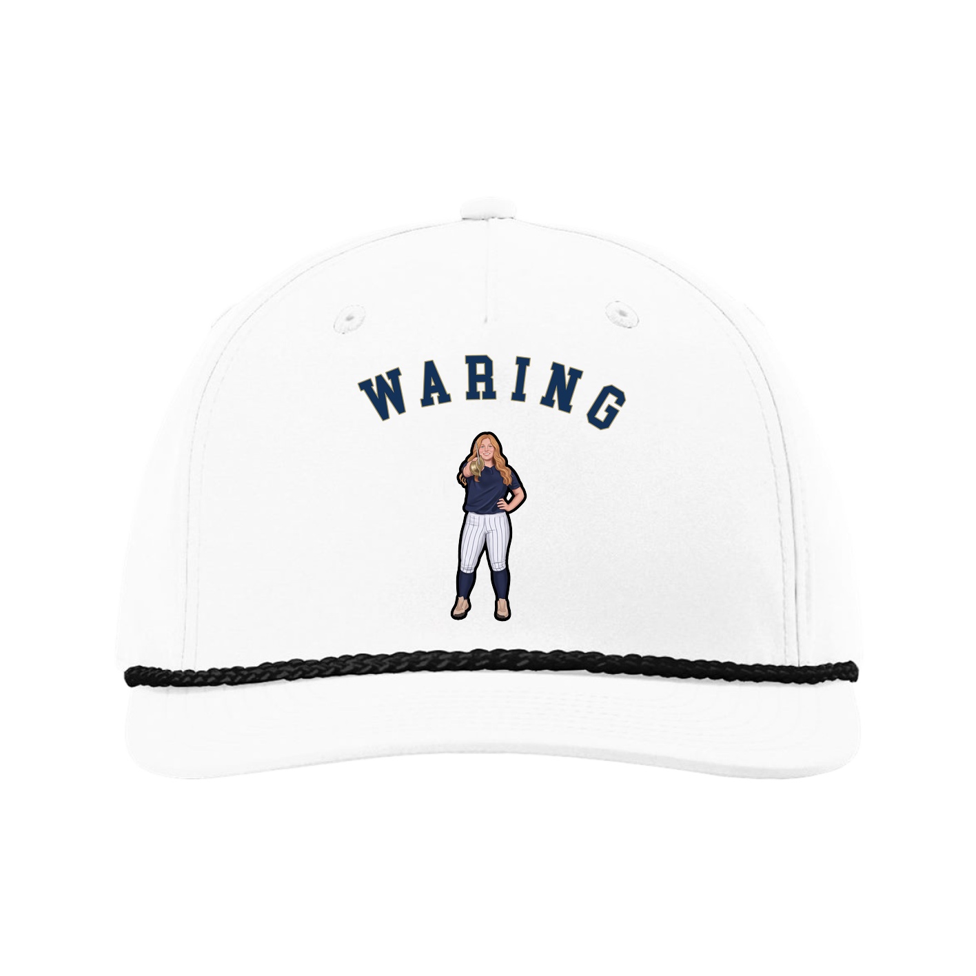 Five-Panel Classic Rope Cap — Shirsey Arch in White