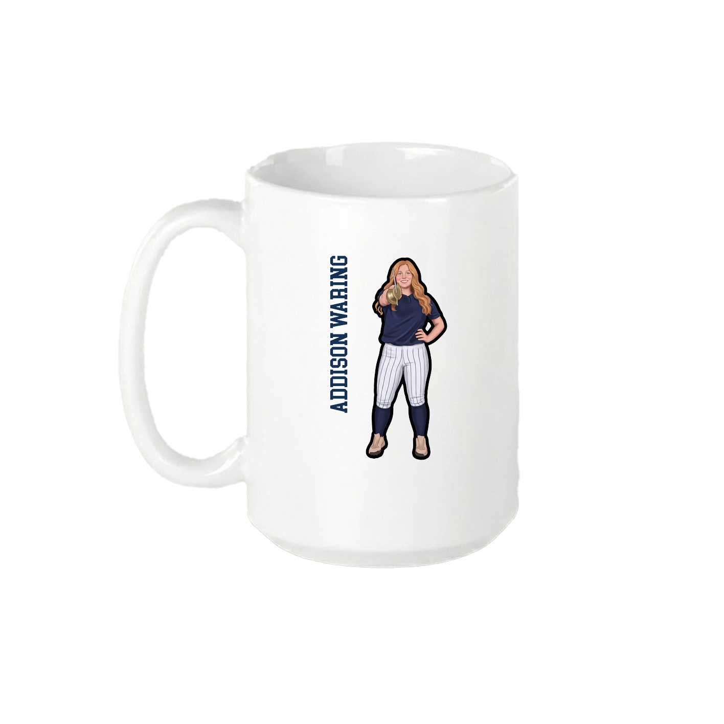 15oz Coffee Mug — Name Vertical in White