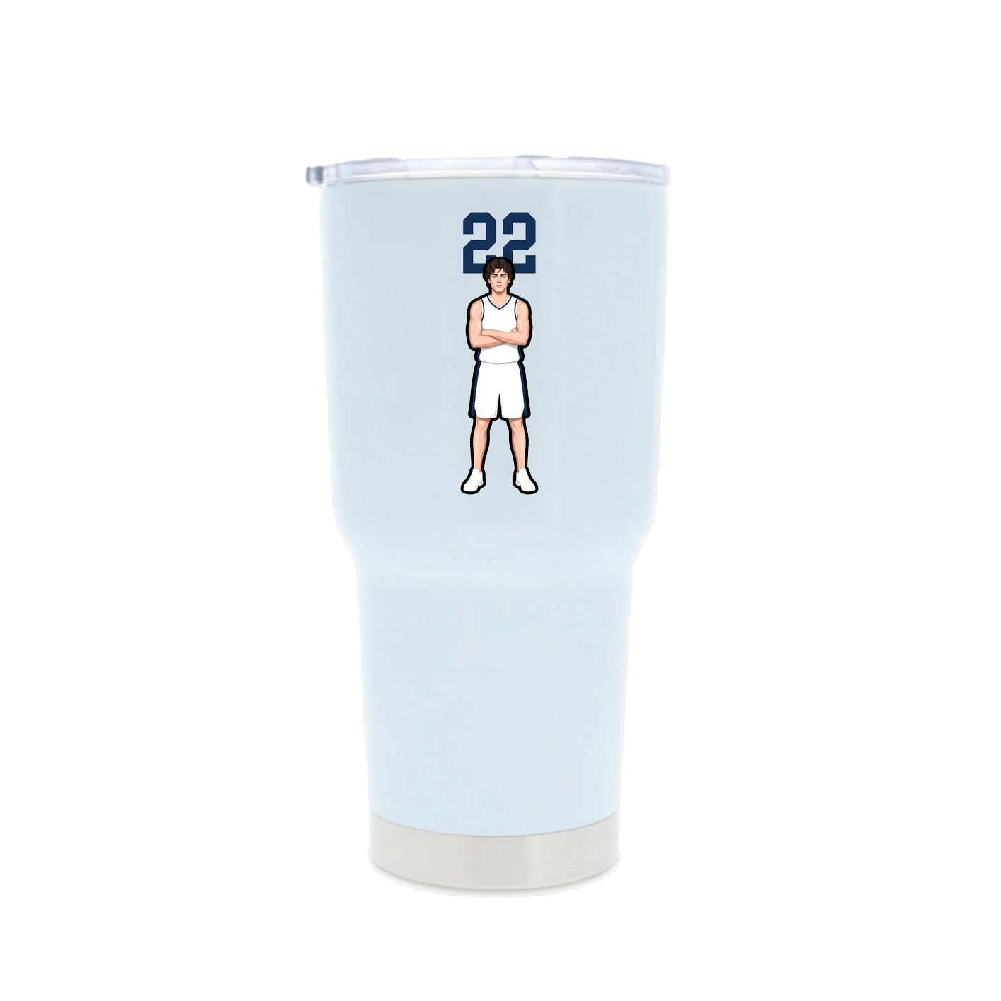 30oz Stainless Steel Tumbler — Number Top in White