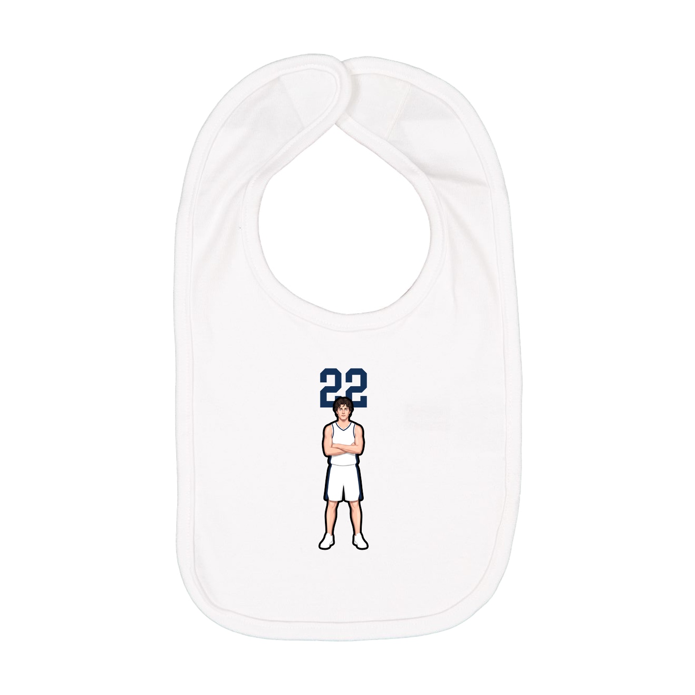 Infant Bib — Number Top in White