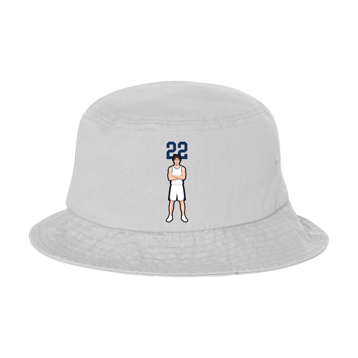 Bucket Cap — Number Top in White