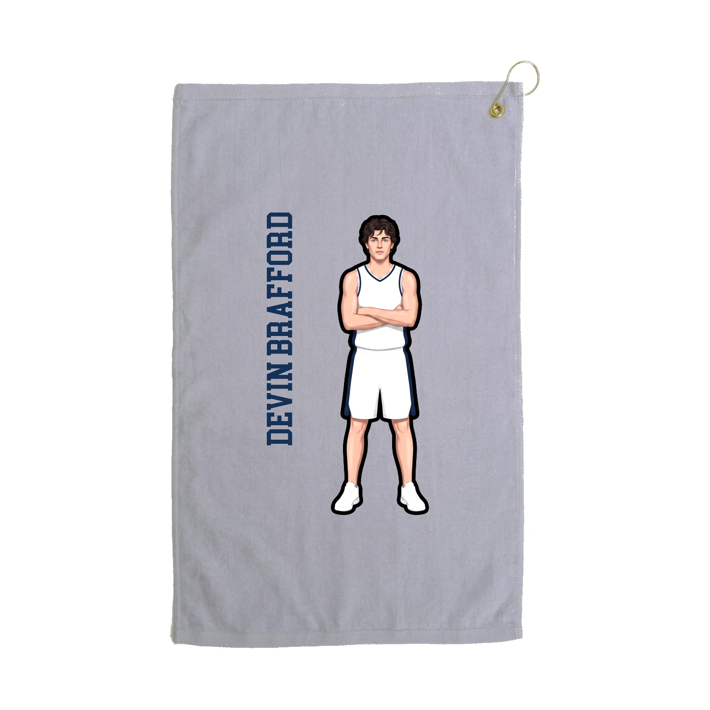 Golf Towel — Name Vertical in Grey