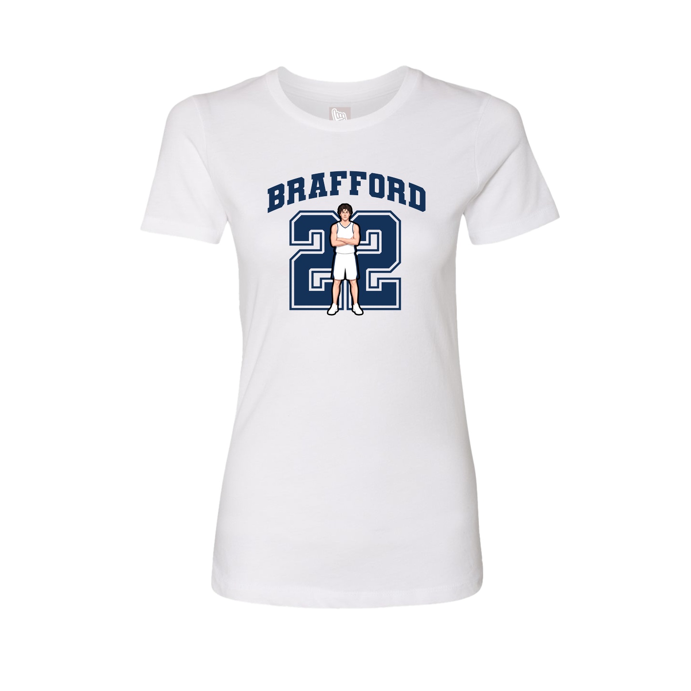 Fitted Women's Tee — Number in White