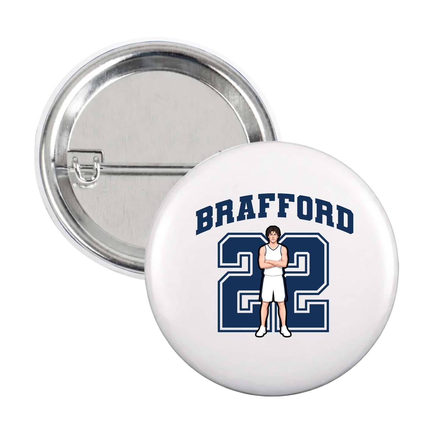 Game Day Button — Number in White
