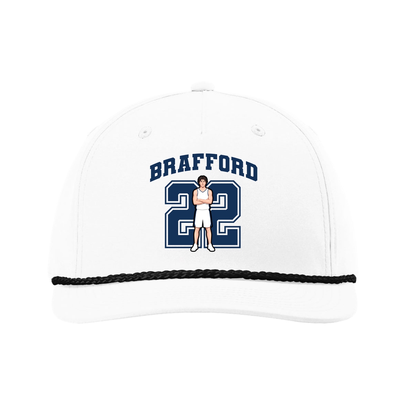 Five-Panel Classic Rope Cap — Number in White
