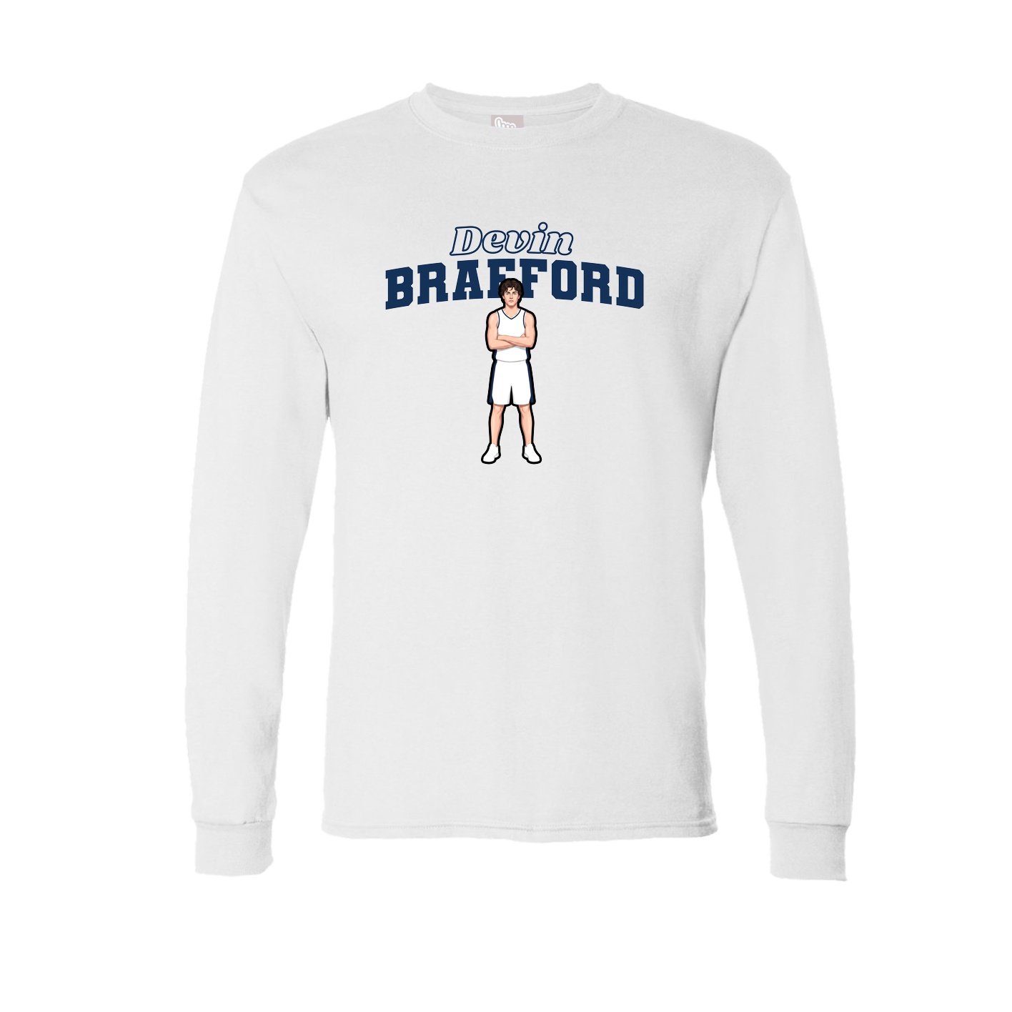 Long Sleeve Tee — Name Arch in White