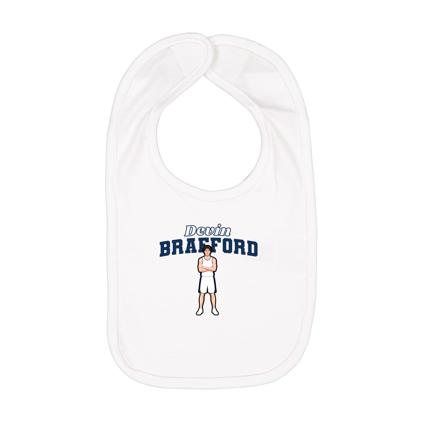 Infant Bib — Name Arch in White