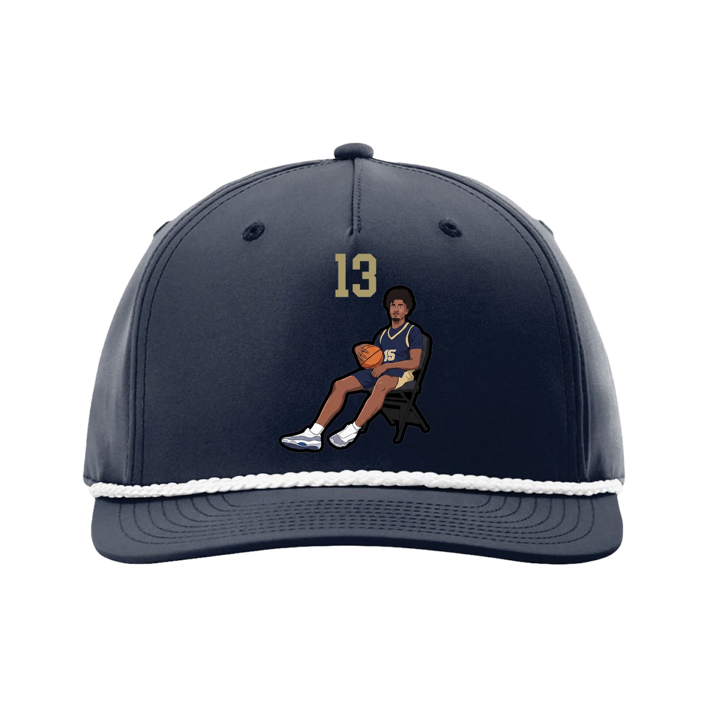 Five-Panel Classic Rope Cap — Number Top in Navy