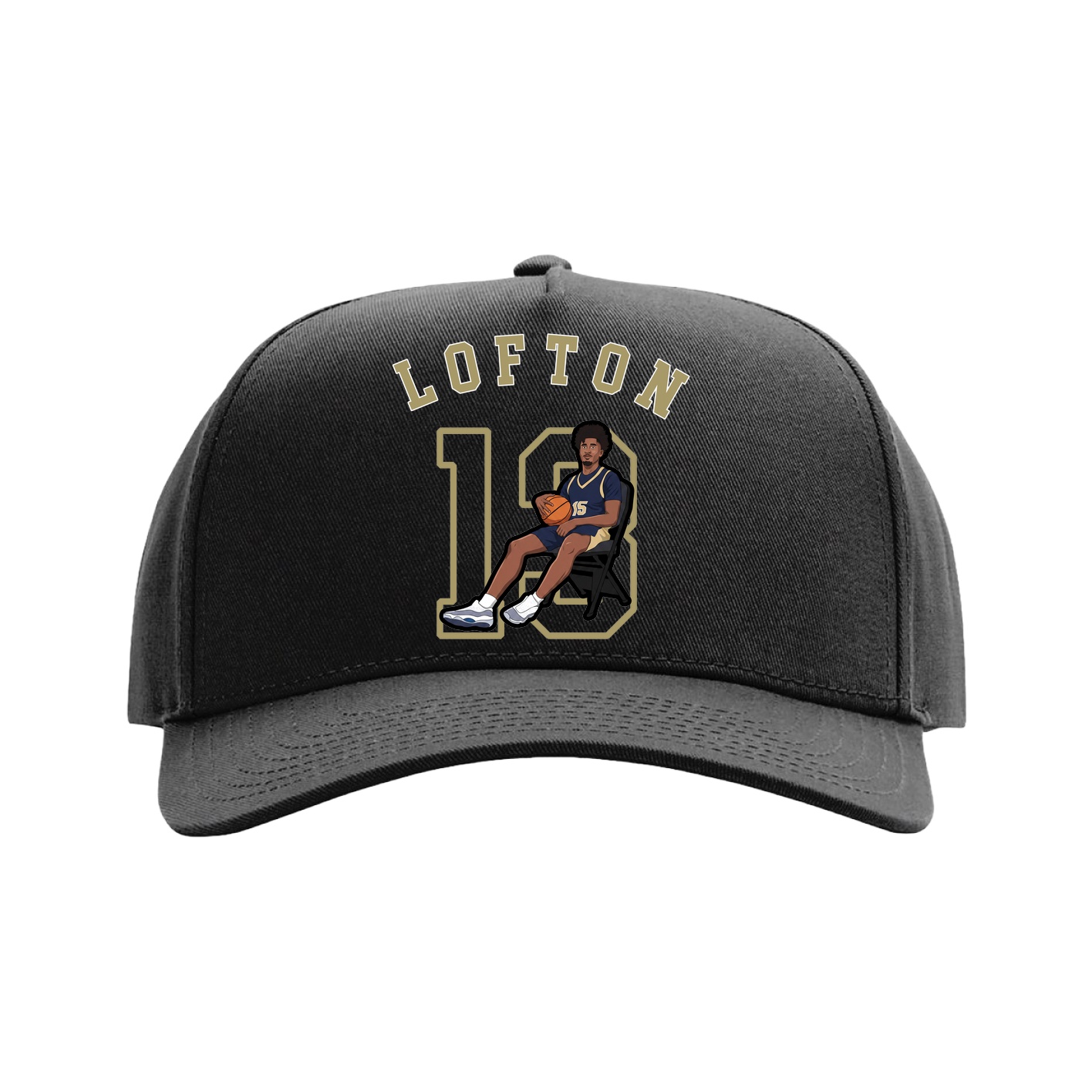 Full Fabric Five-Panel Champ Cap — Shirsey Arch in Black