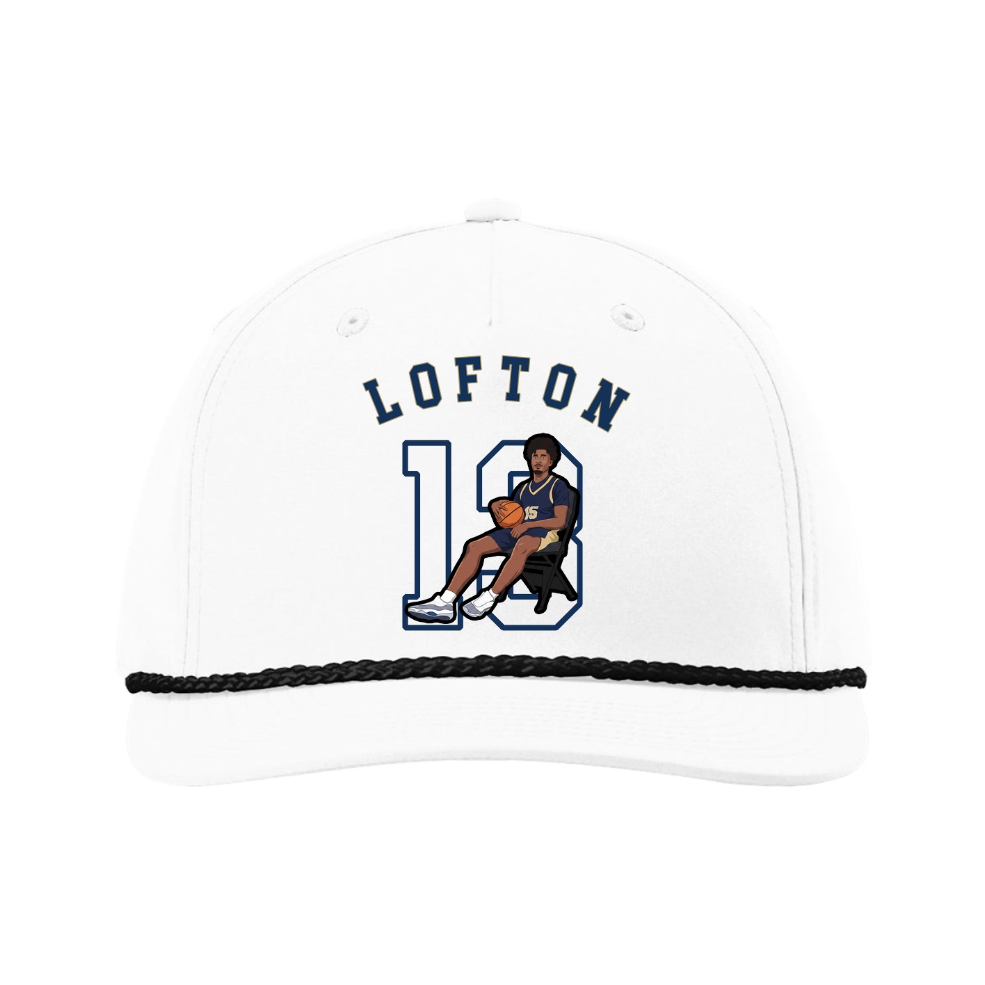 Five-Panel Classic Rope Cap — Shirsey Arch in White