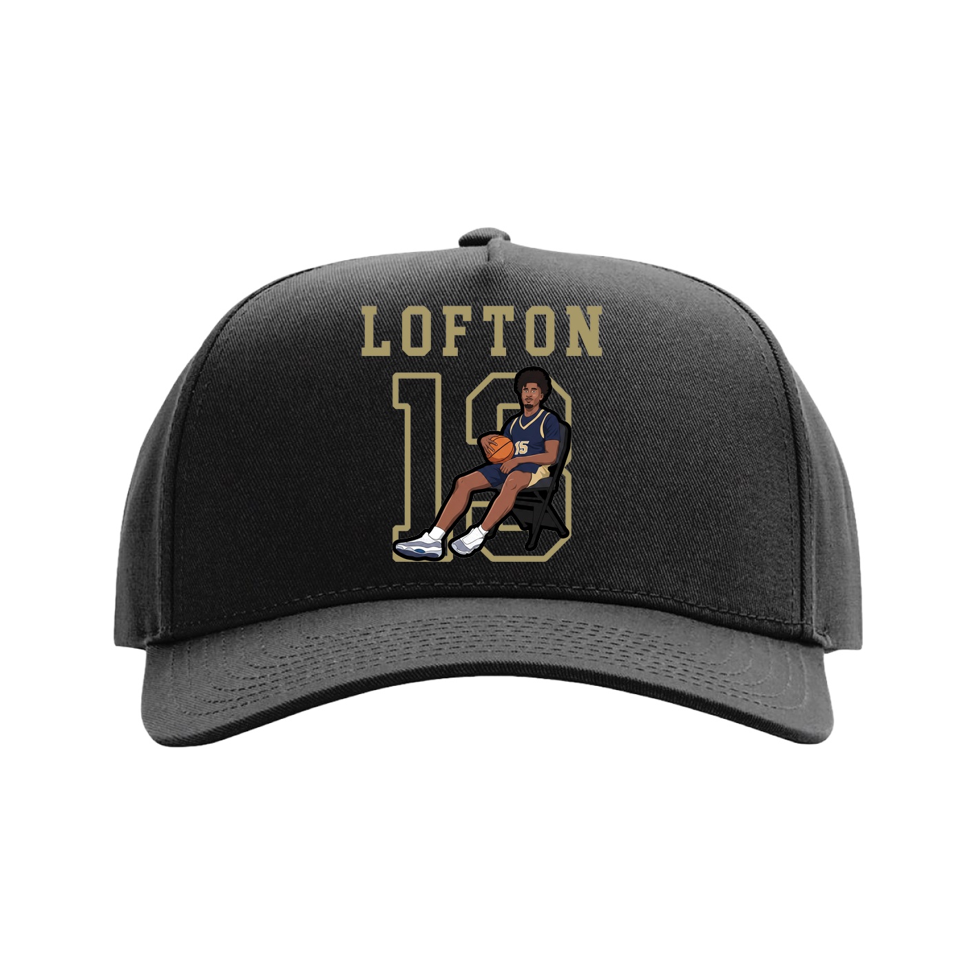 Full Fabric Five-Panel Champ Cap — Shirsey in Black